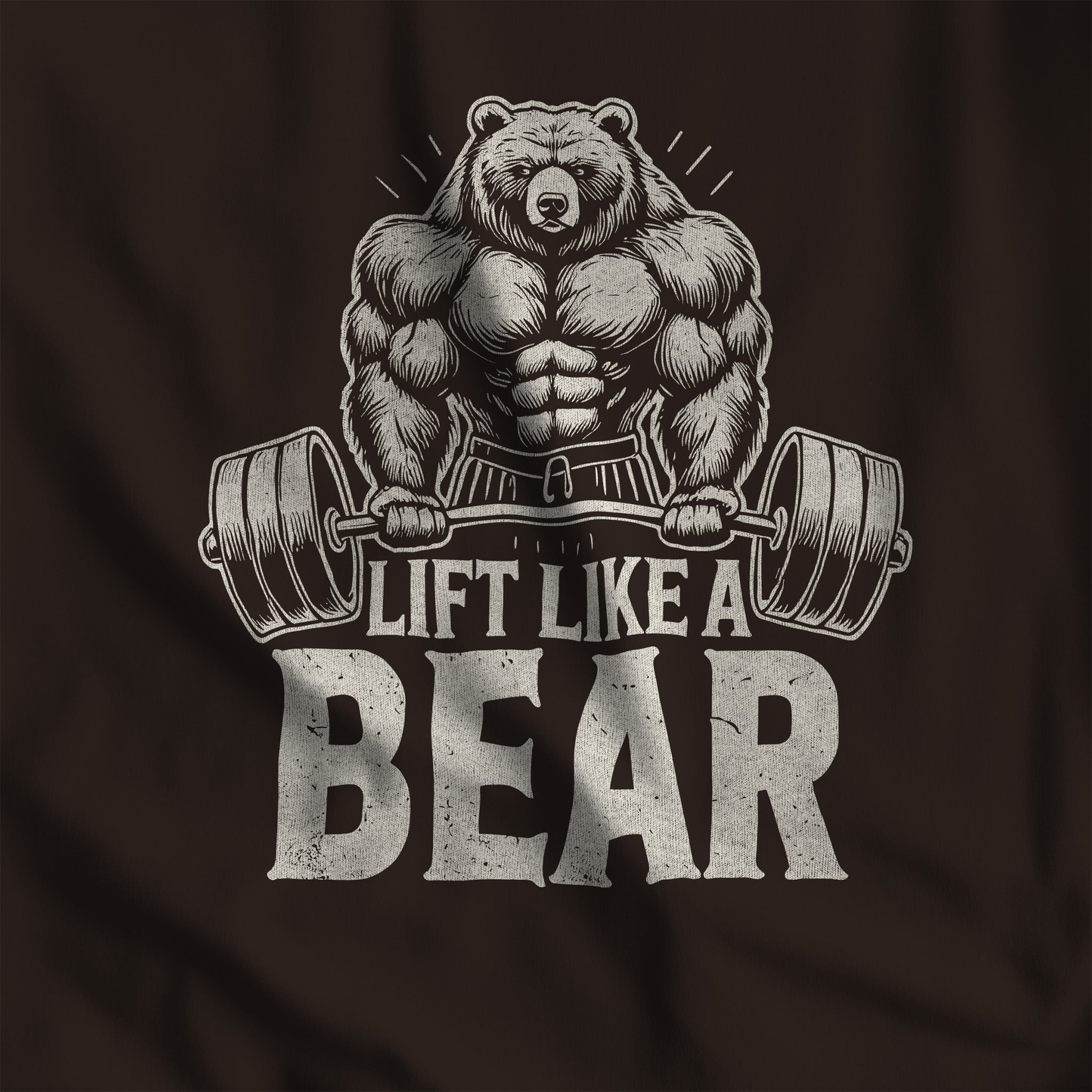 Lift Like a Bear T-Shirt - Hunky Tops #color_Brown