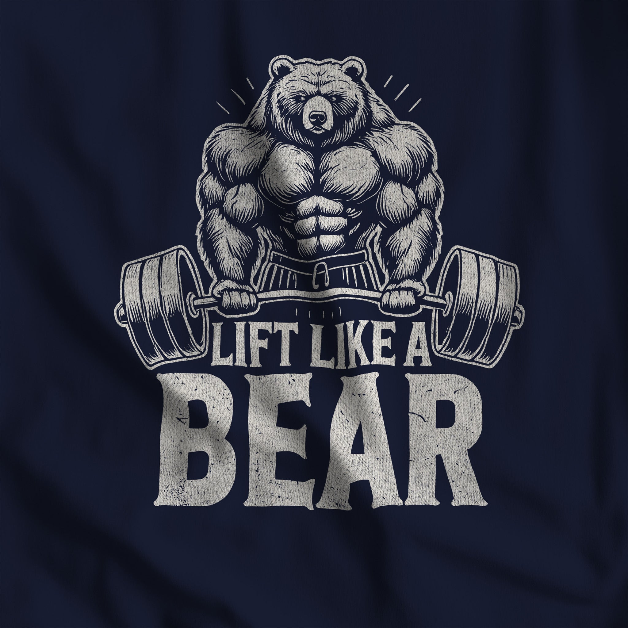 Lift Like a Bear T-Shirt - Hunky Tops #color_Navy