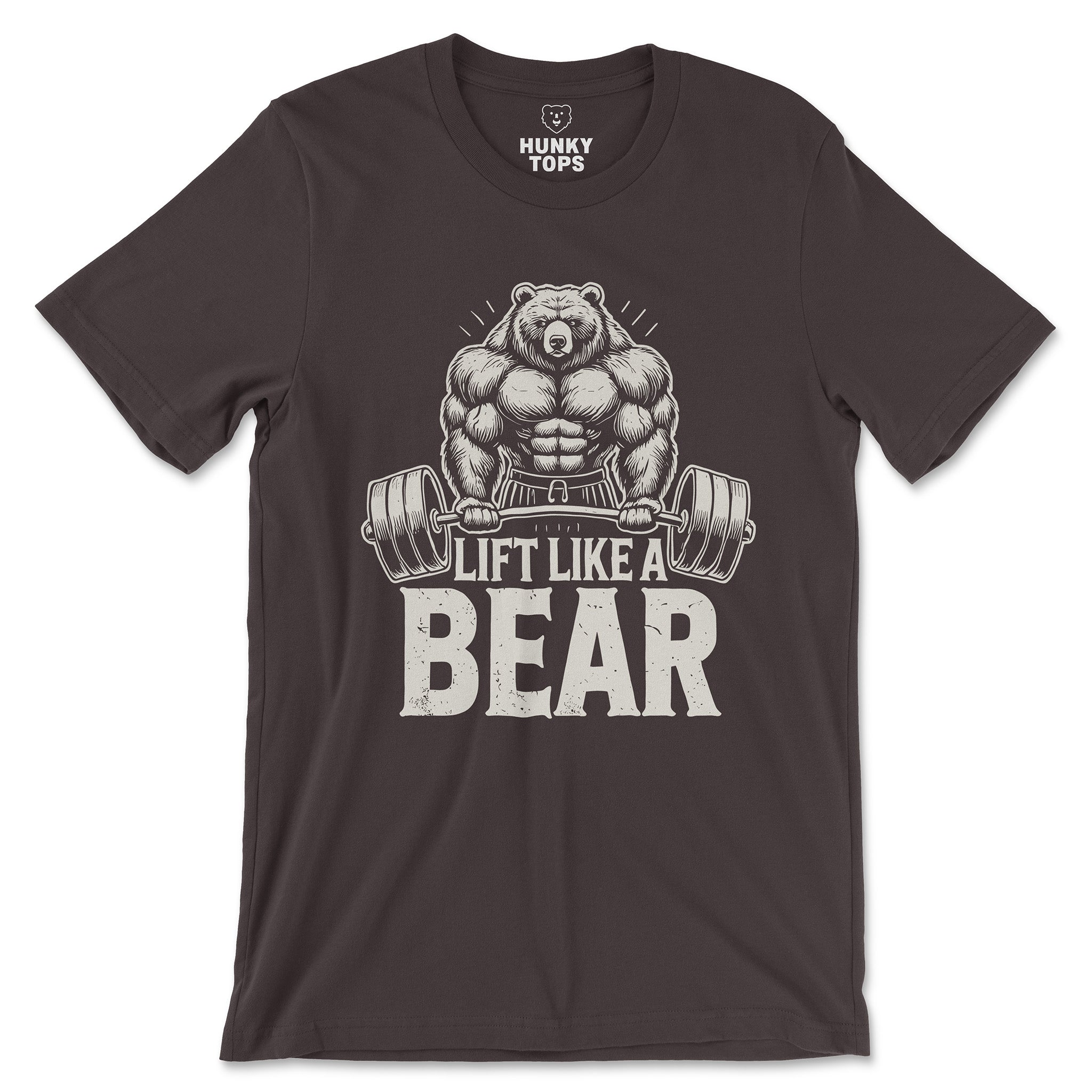 Lift Like a Bear T-Shirt - Hunky Tops #color_Brown