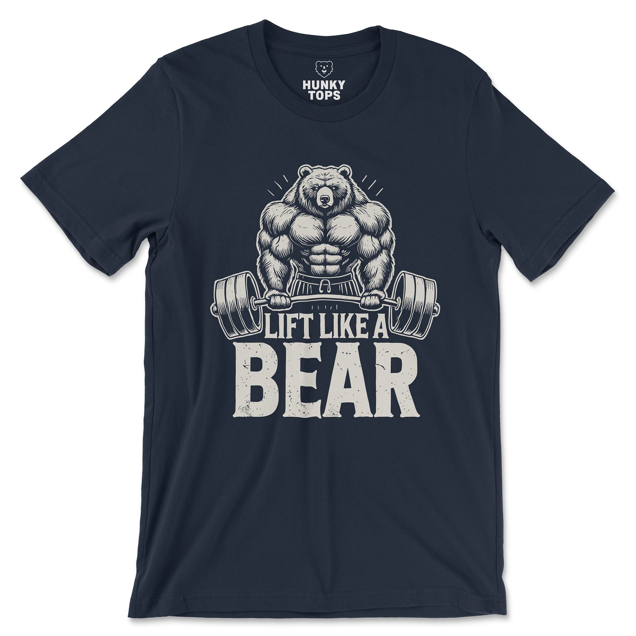 Lift Like a Bear T-Shirt - Hunky Tops #color_Navy