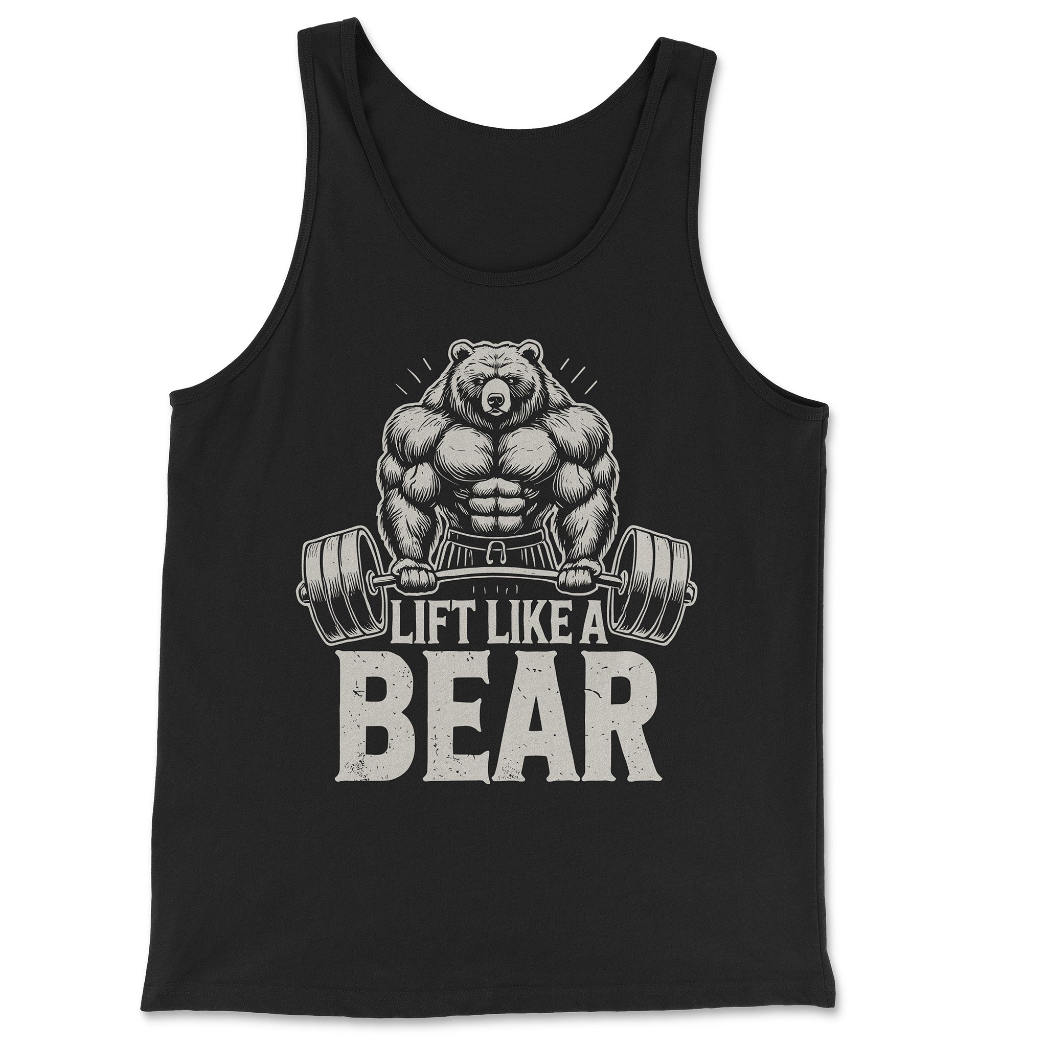 Lift Like a Bear Tank Top - Hunky Tops #color_Black