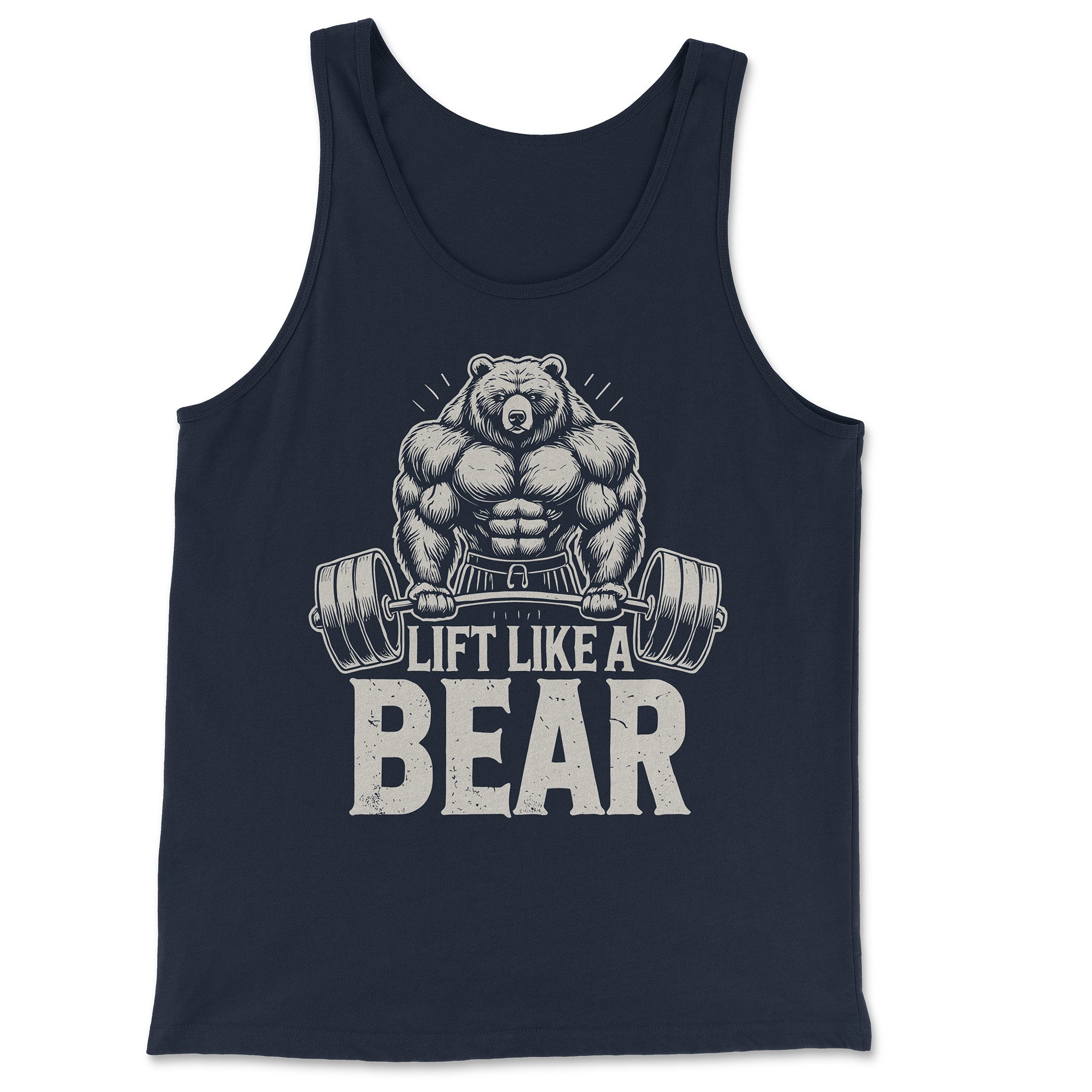 Lift Like a Bear Tank Top - Hunky Tops #color_Navy