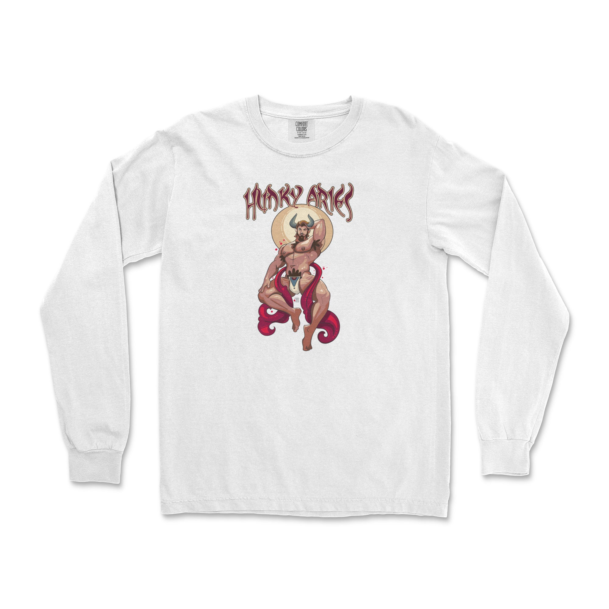 Hunky Aries Gay Zodiac Long-Sleeve T-Shirt - Hunky Tops #color_White