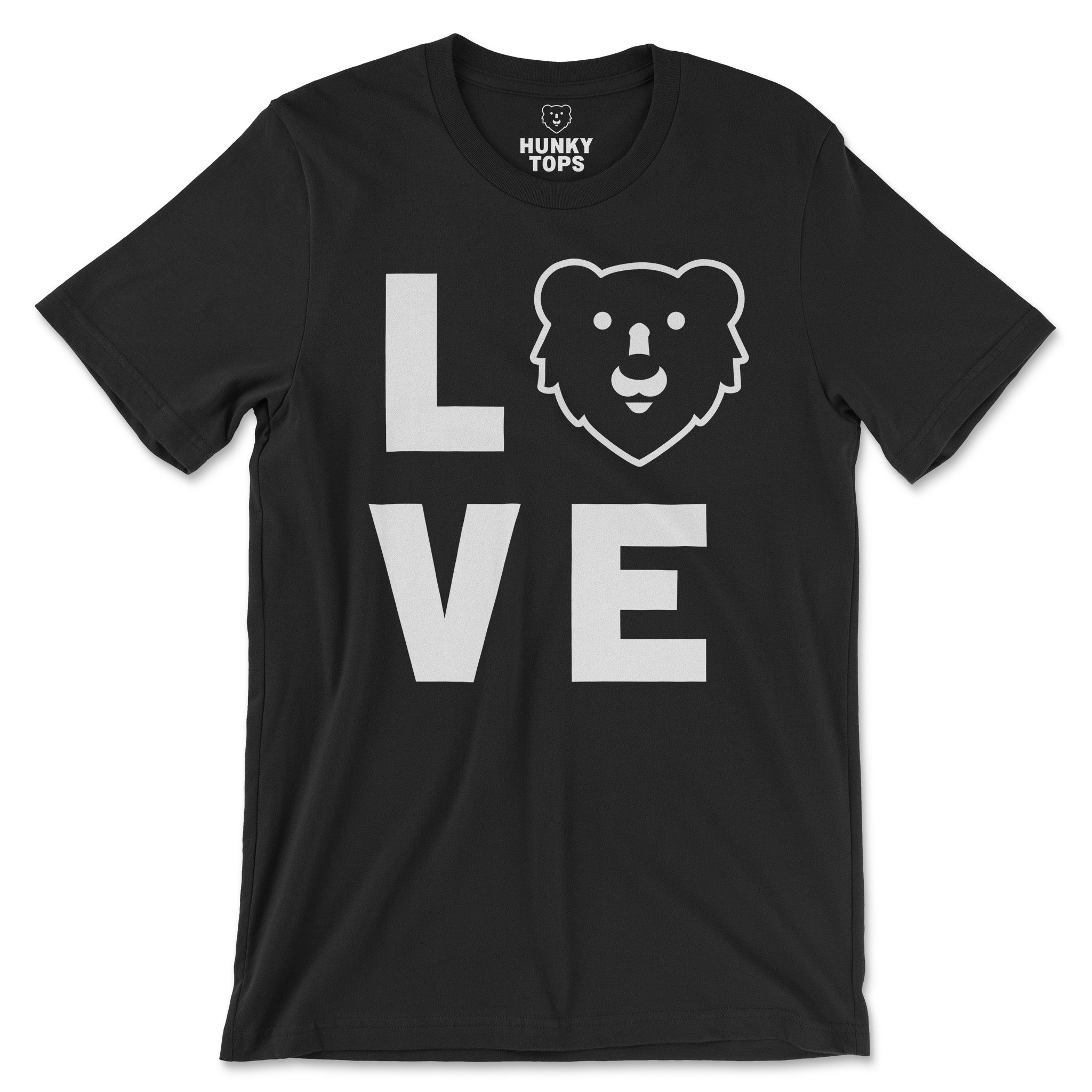 Love Hunky Tops Logo T-Shirt - Hunky Tops #color_Black