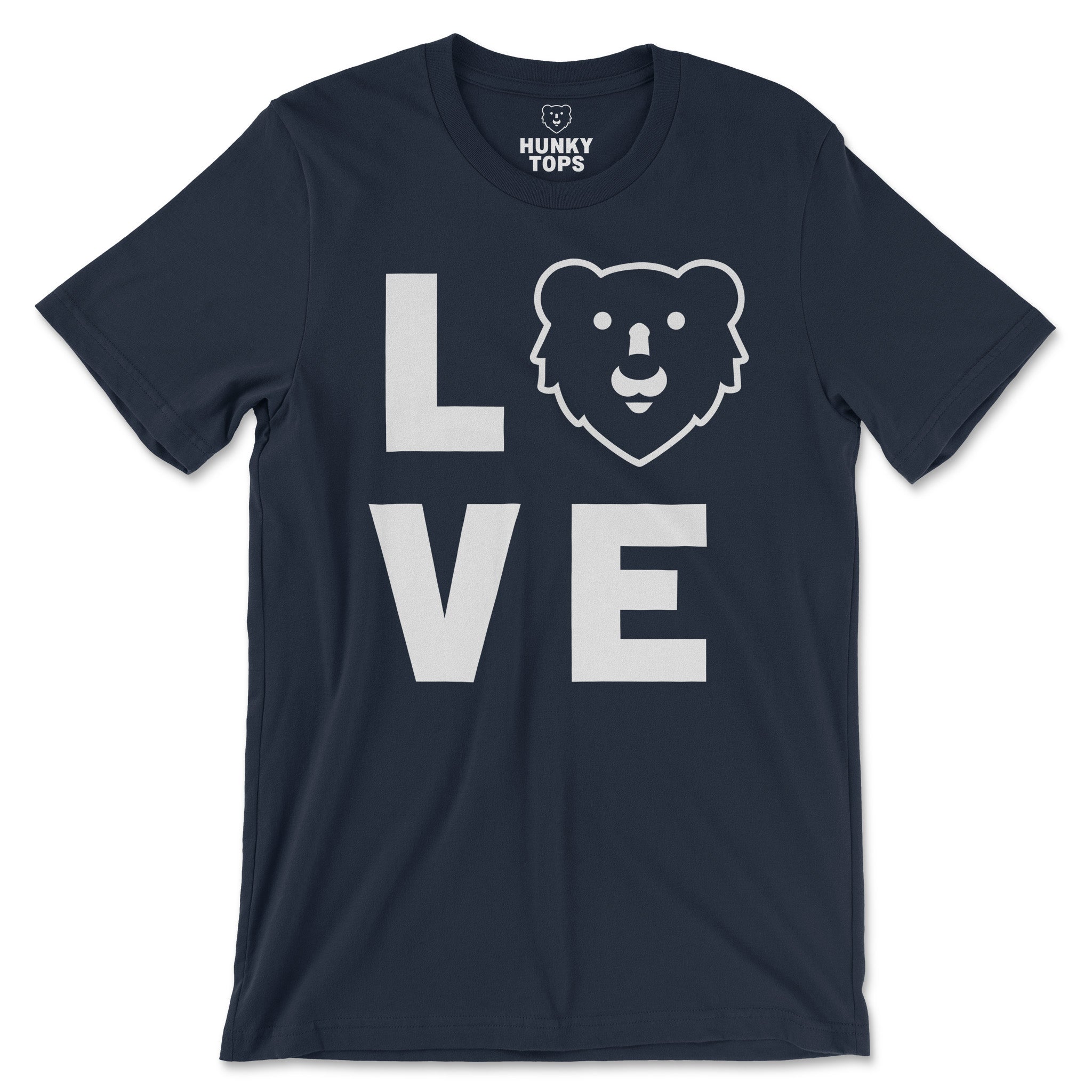 Love Hunky Tops Logo T-Shirt - Hunky Tops #color_Navy