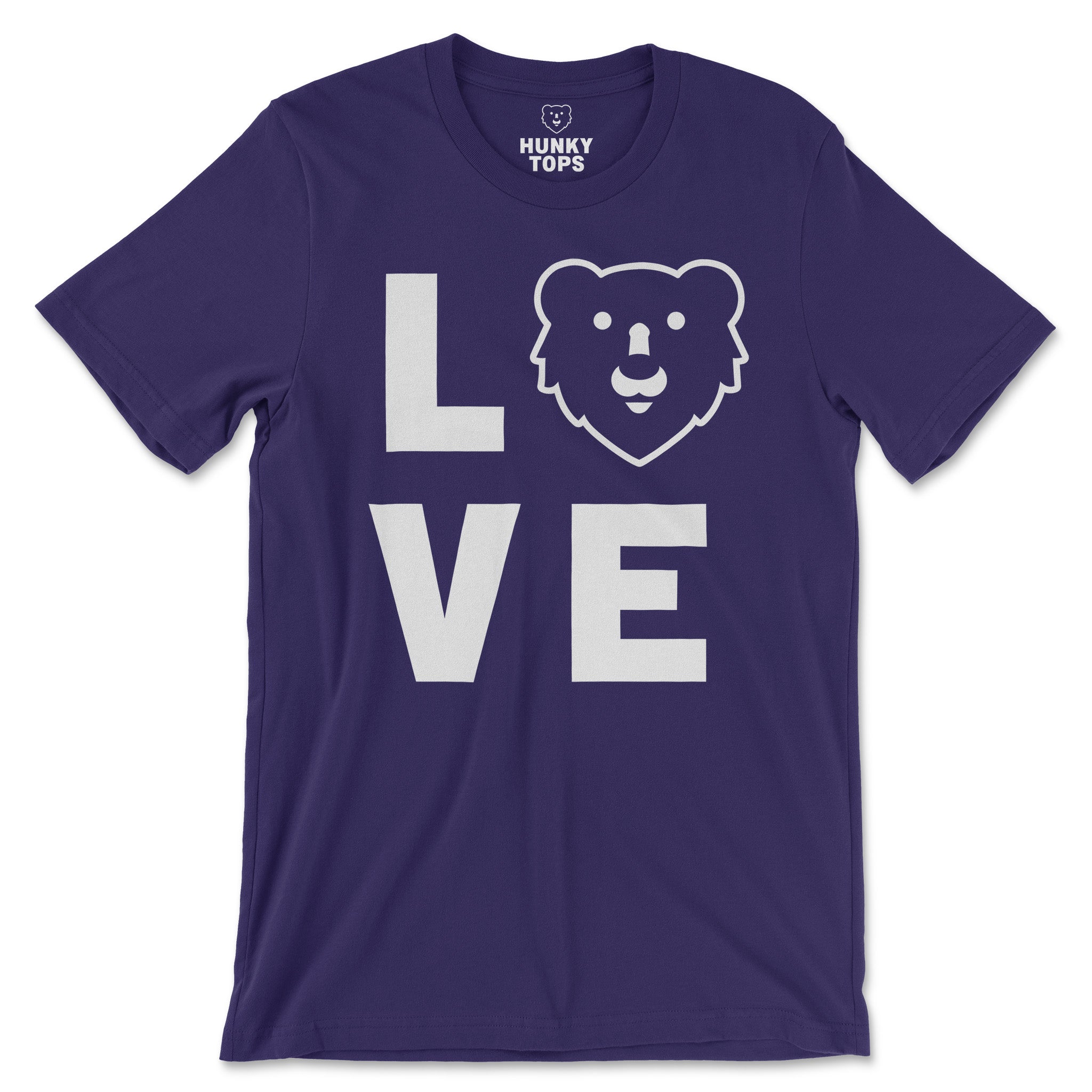 Love Hunky Tops Logo T-Shirt - Hunky Tops #color_Team Purple