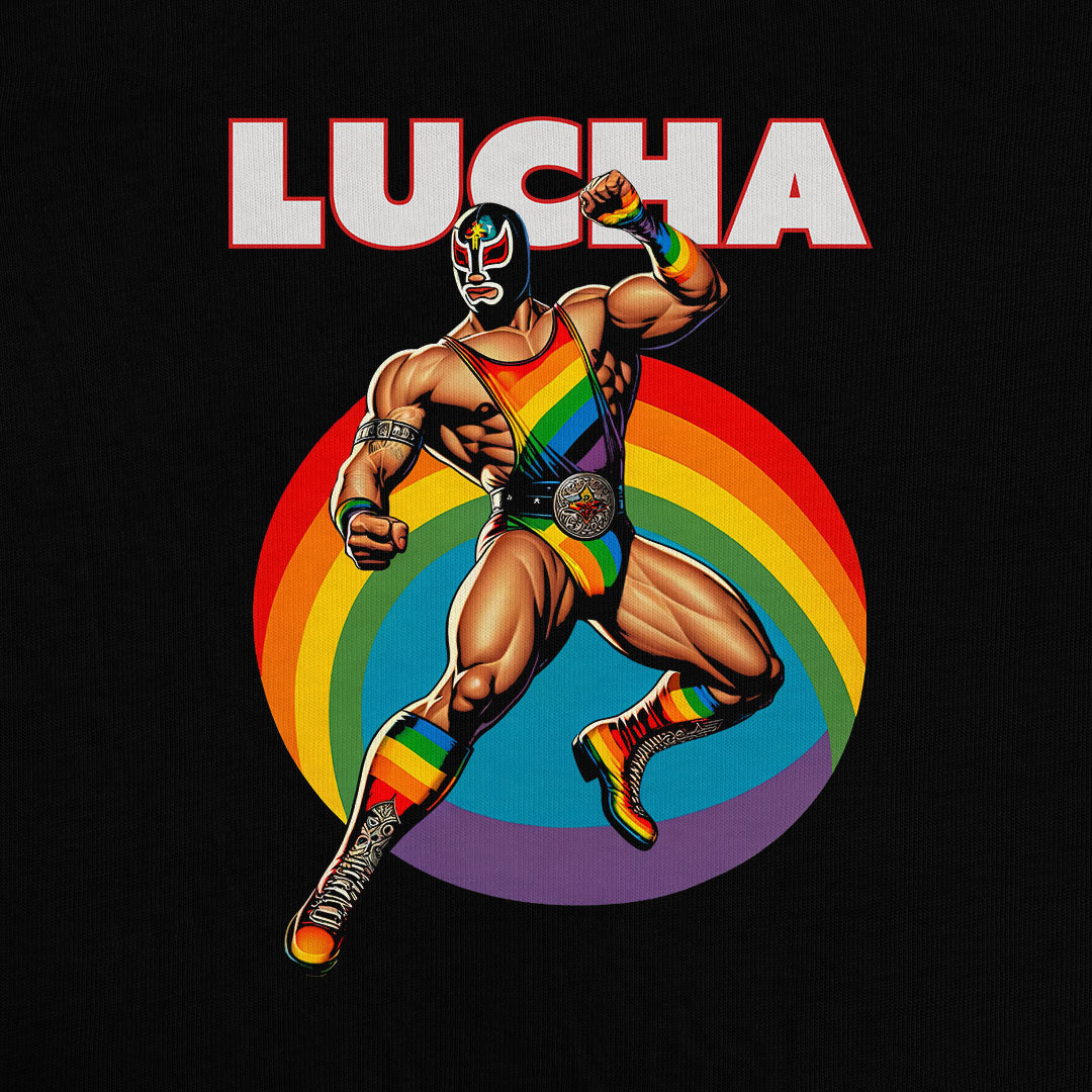 Lucha Libre Pride Sweatshirt - Hunky Tops #color_Black