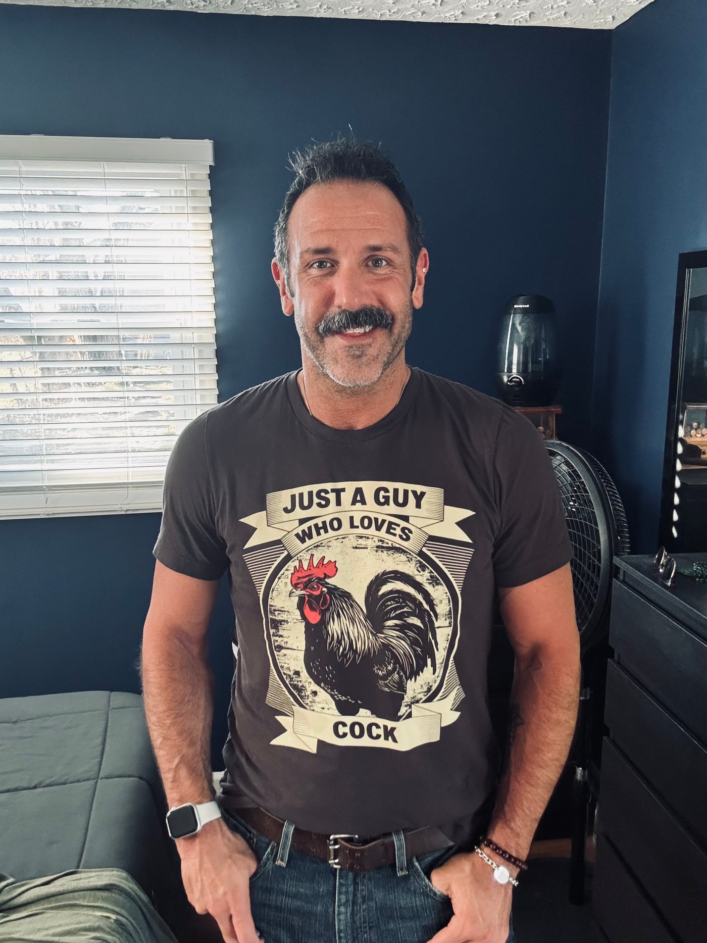 xlucasxedwardsx wearing the Just a Guy Who Loves Cock T-Shirt