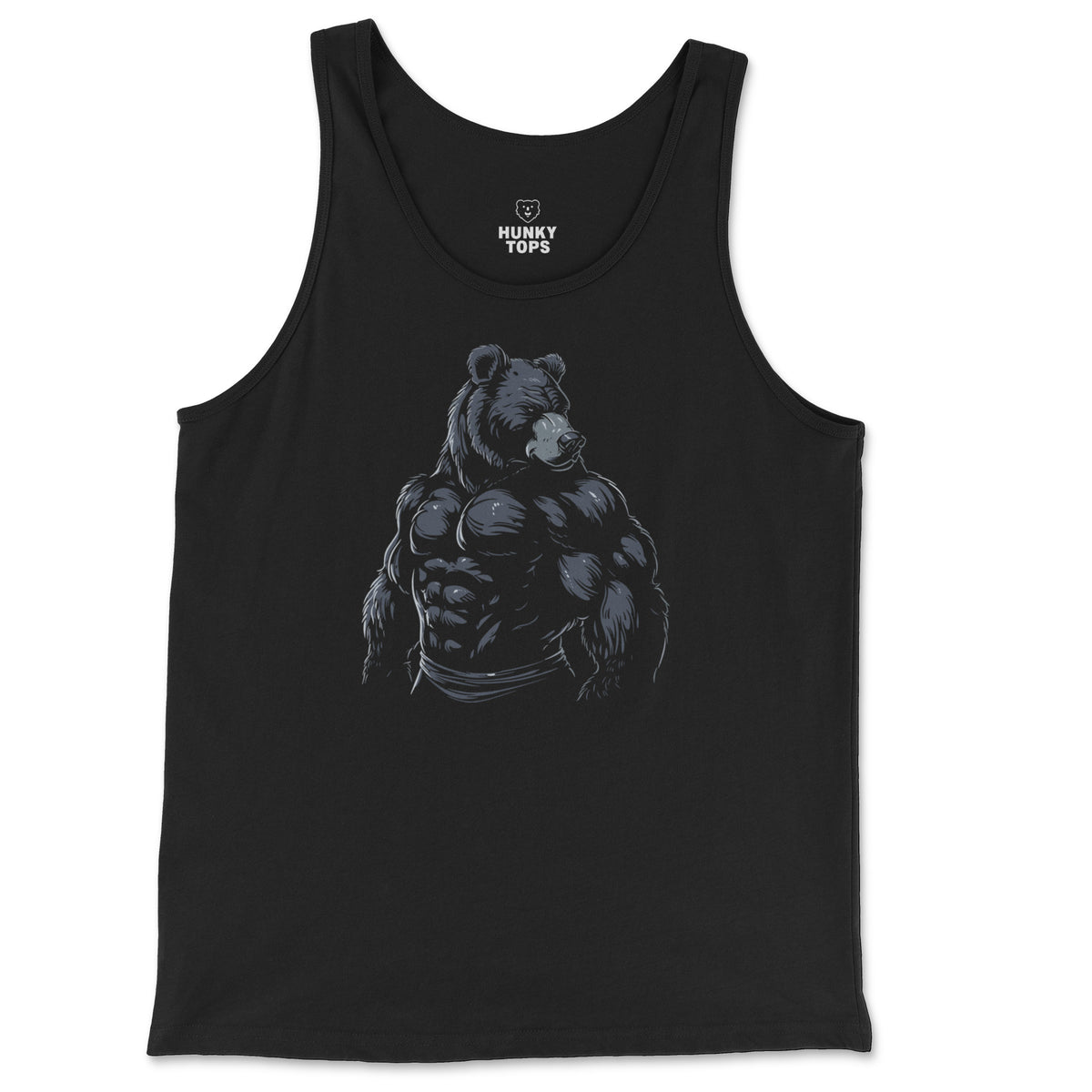 Majestic Bear Tank Top - Hunky Tops #color_Black