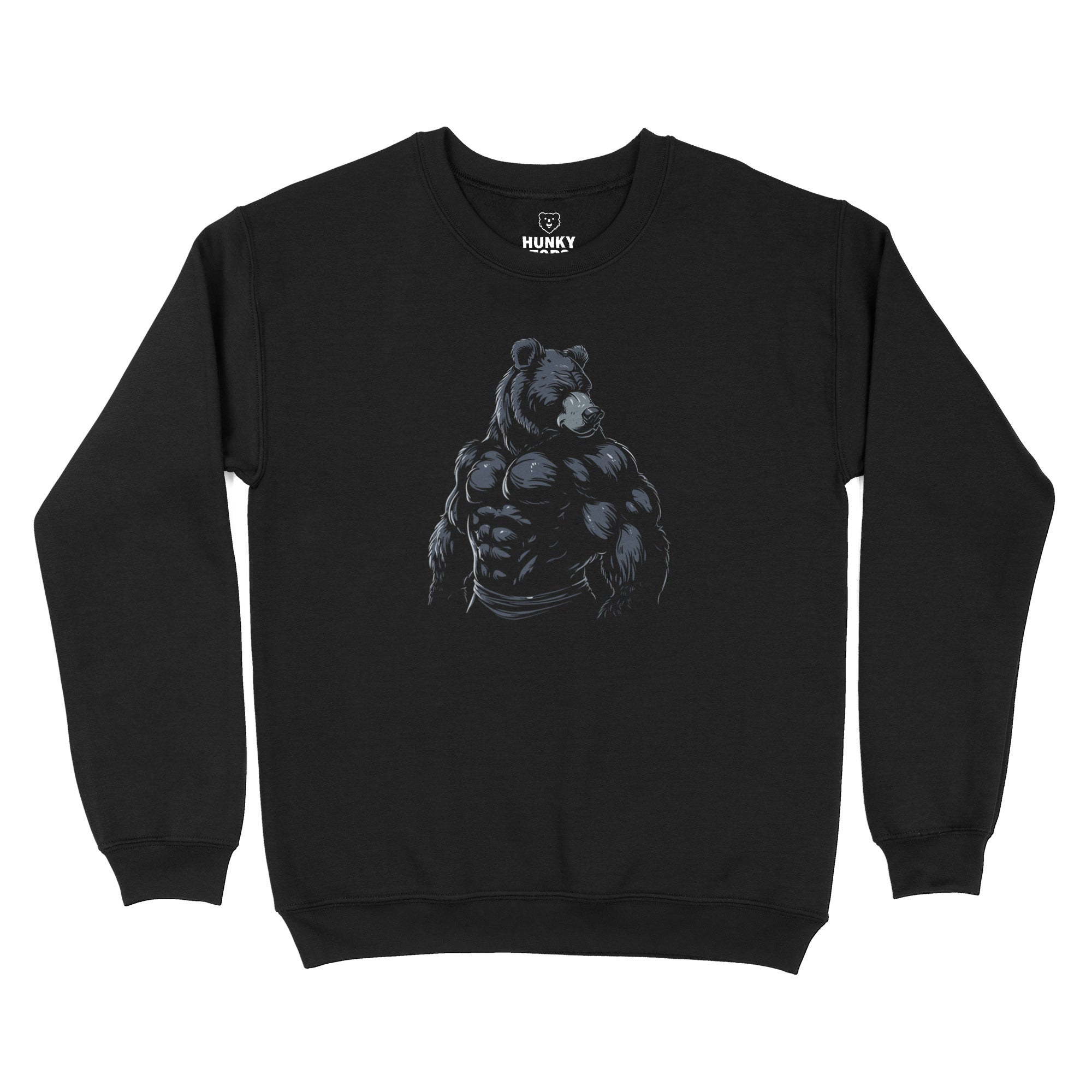 Majestic Bear Sweatshirt - Hunky Tops #color_Black