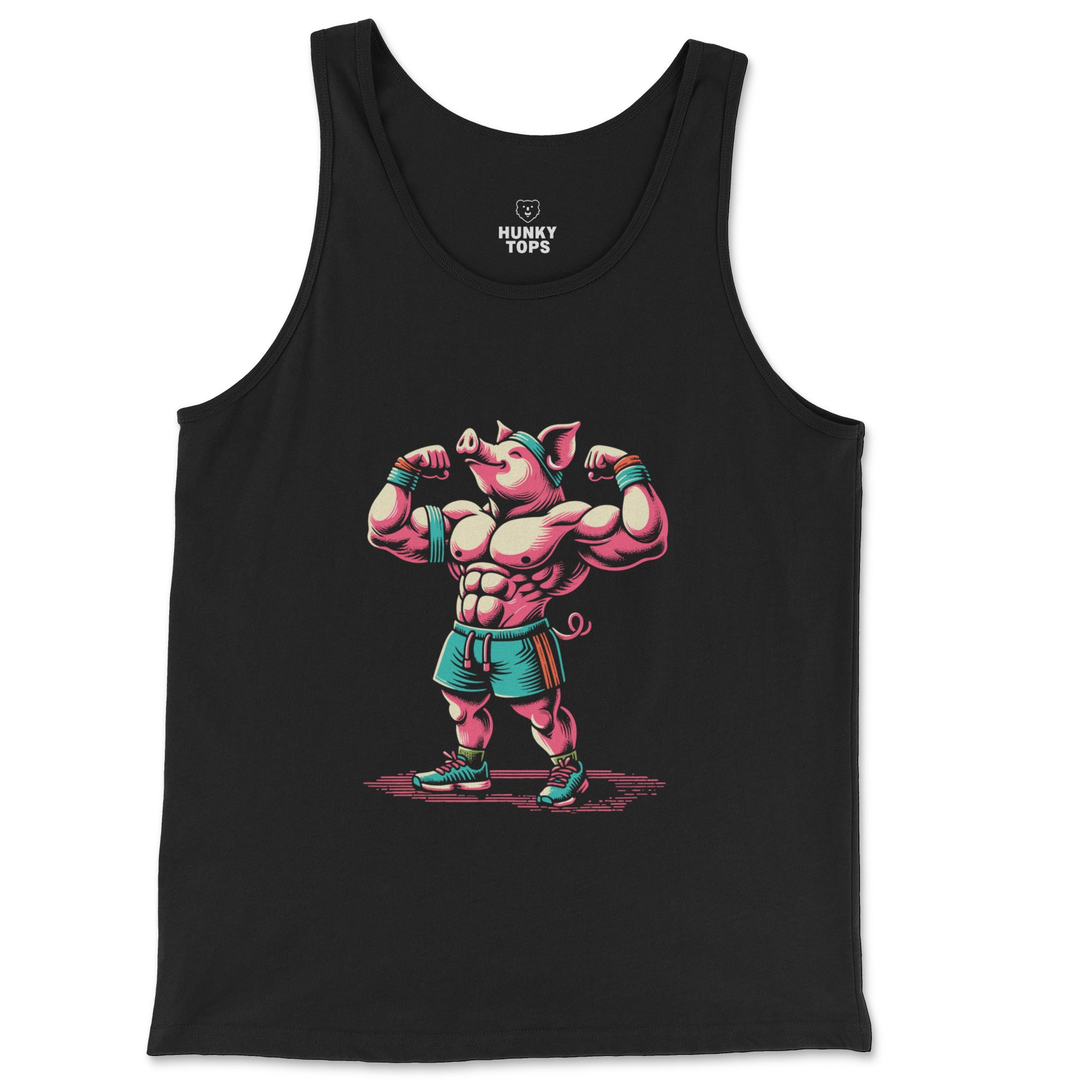 Muscle Pig Tank Top - Hunky Tops #color_Black