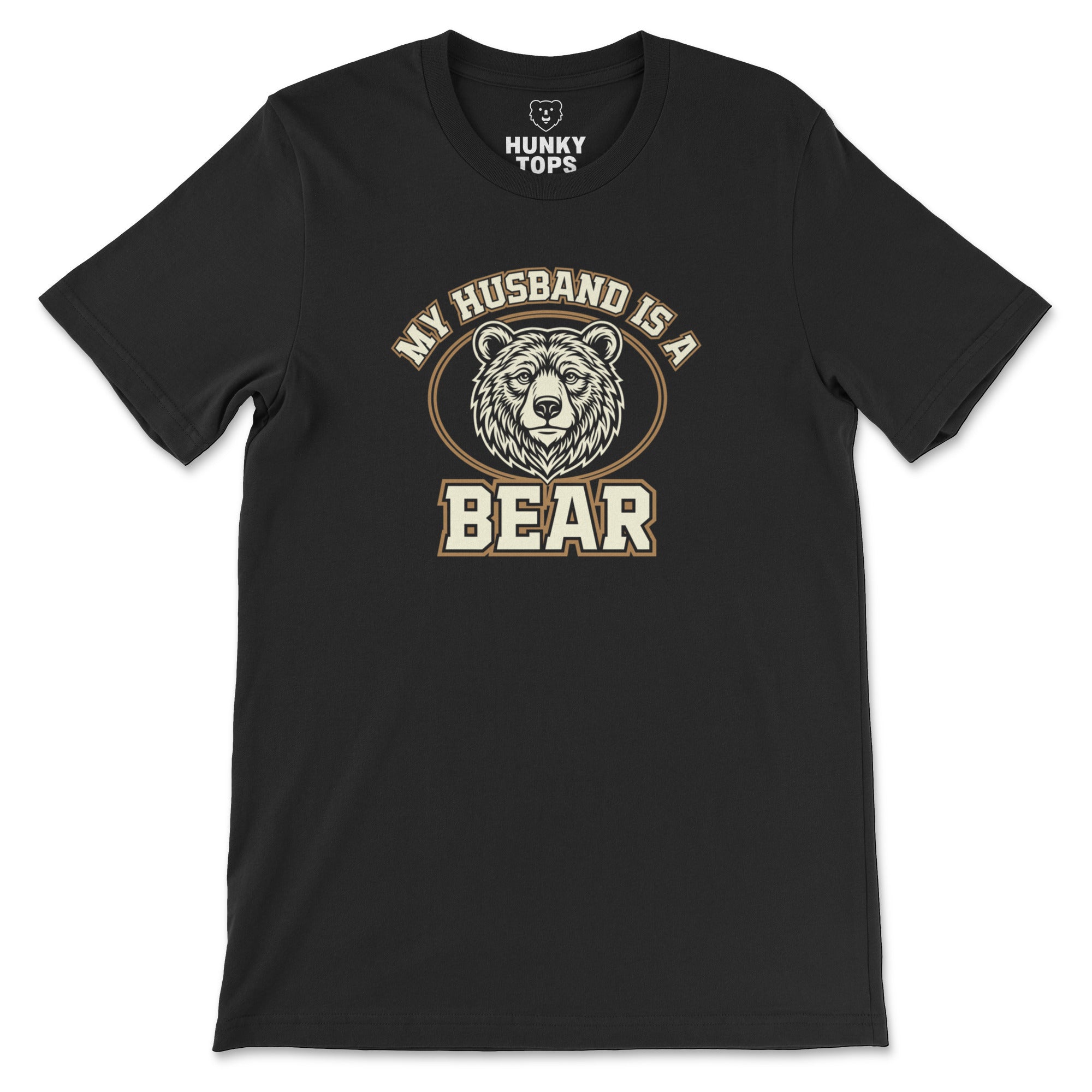 My Husband is a Bear T-Shirt - Hunky Tops #color_Black