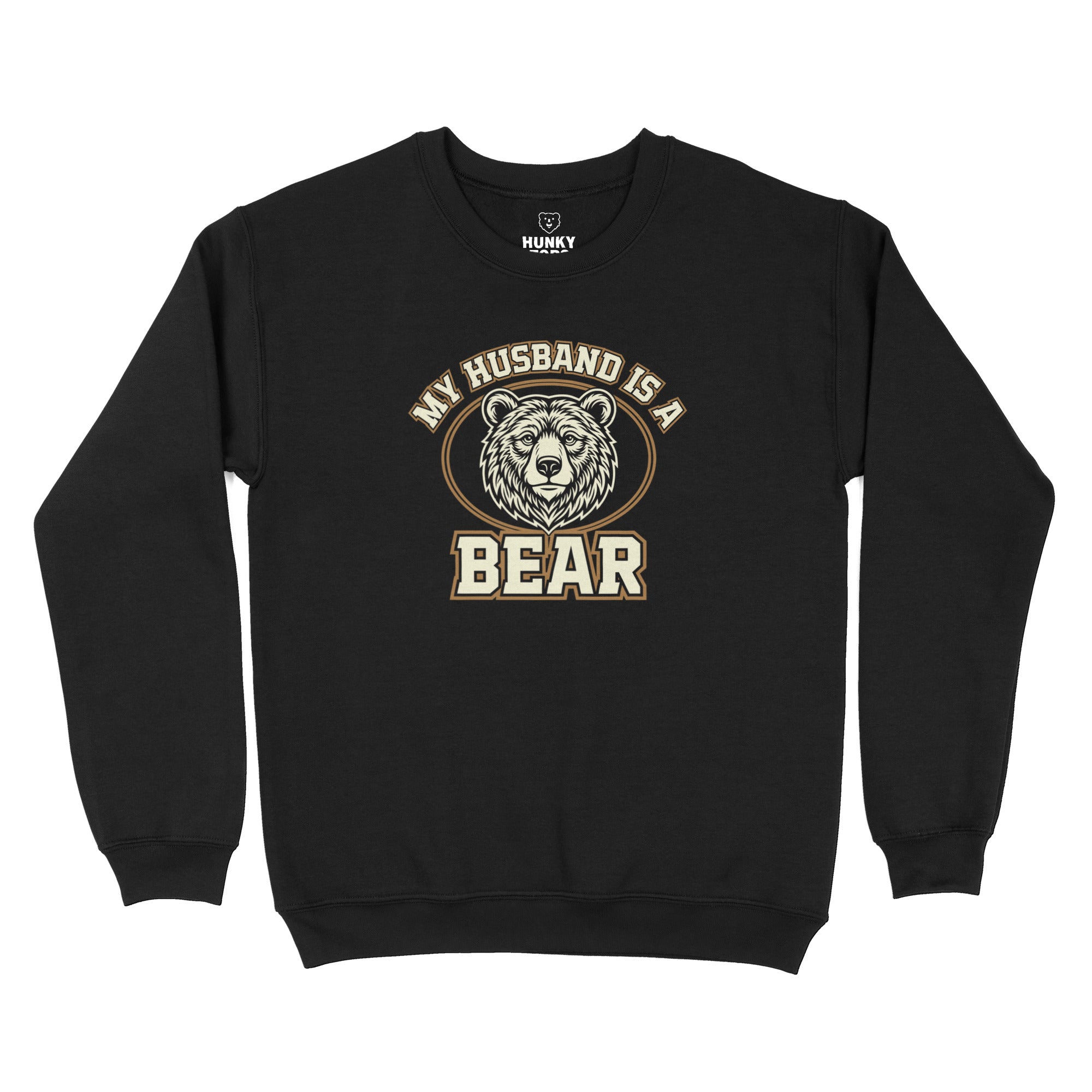 My Husband is a Bear Sweatshirt - Hunky Tops #color_Black