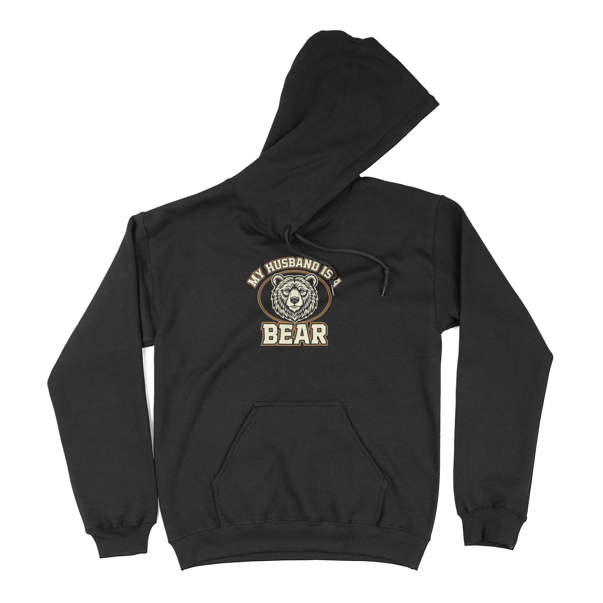 My Husband is a Bear Hoodie - Hunky Tops #color_Black