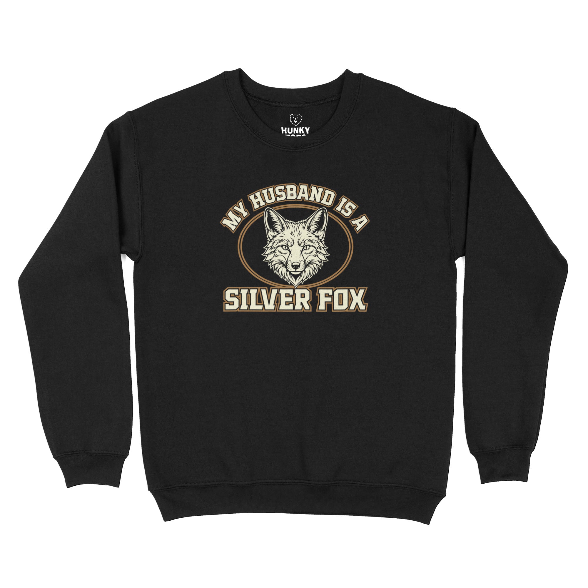 My Husband is a Silver Fox Sweatshirt - Hunky Tops #color_Black