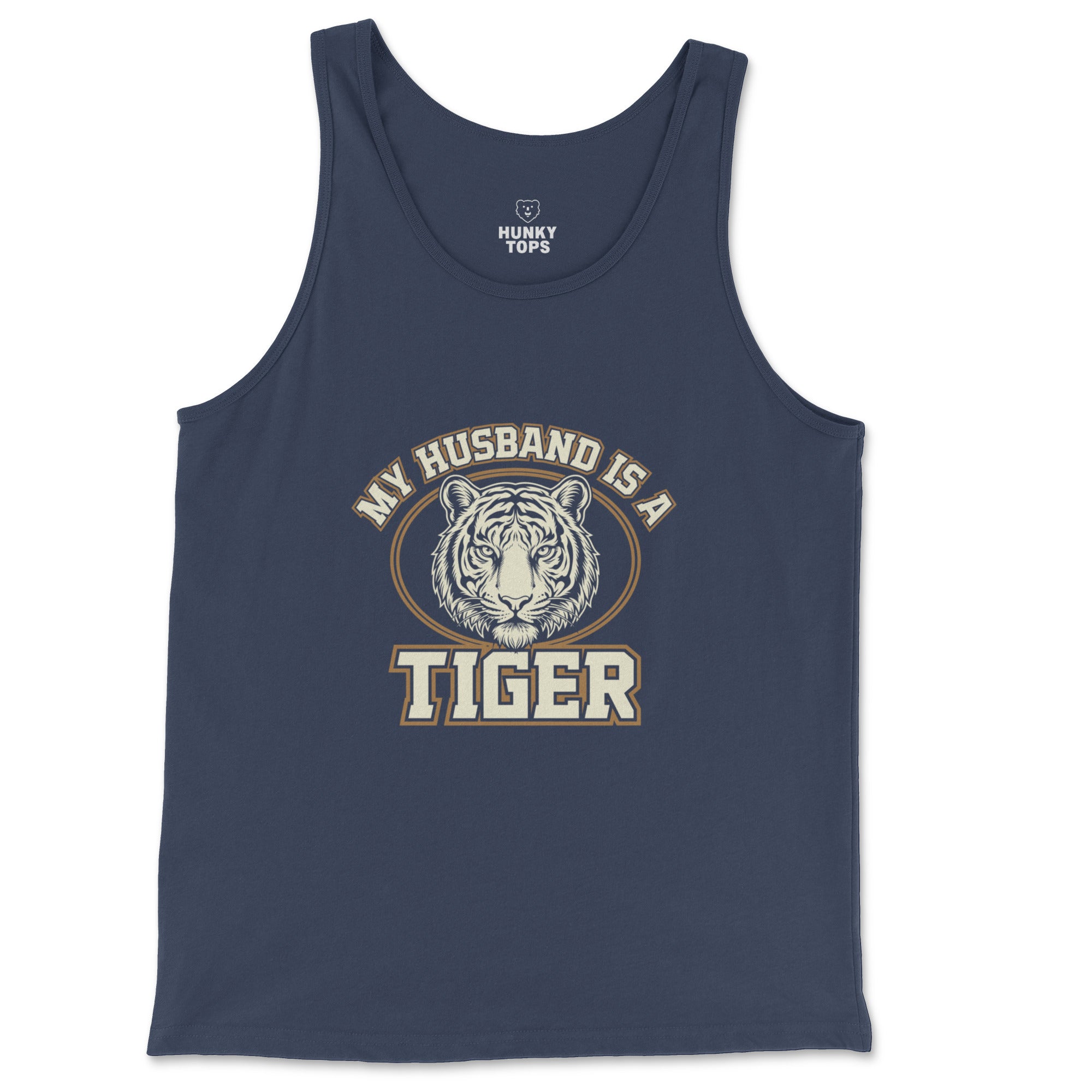 My Husband is a Tiger Tank Top - Hunky Tops #color_Navy