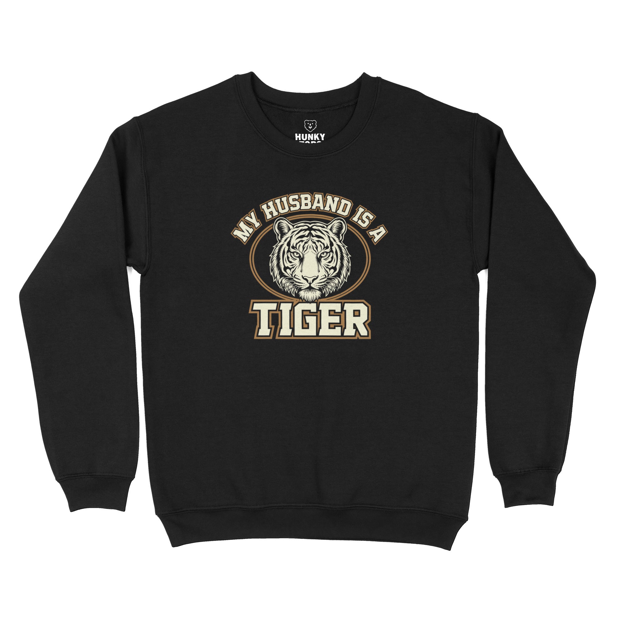 My Husband is a Tiger Sweatshirt - Hunky Tops #color_Black