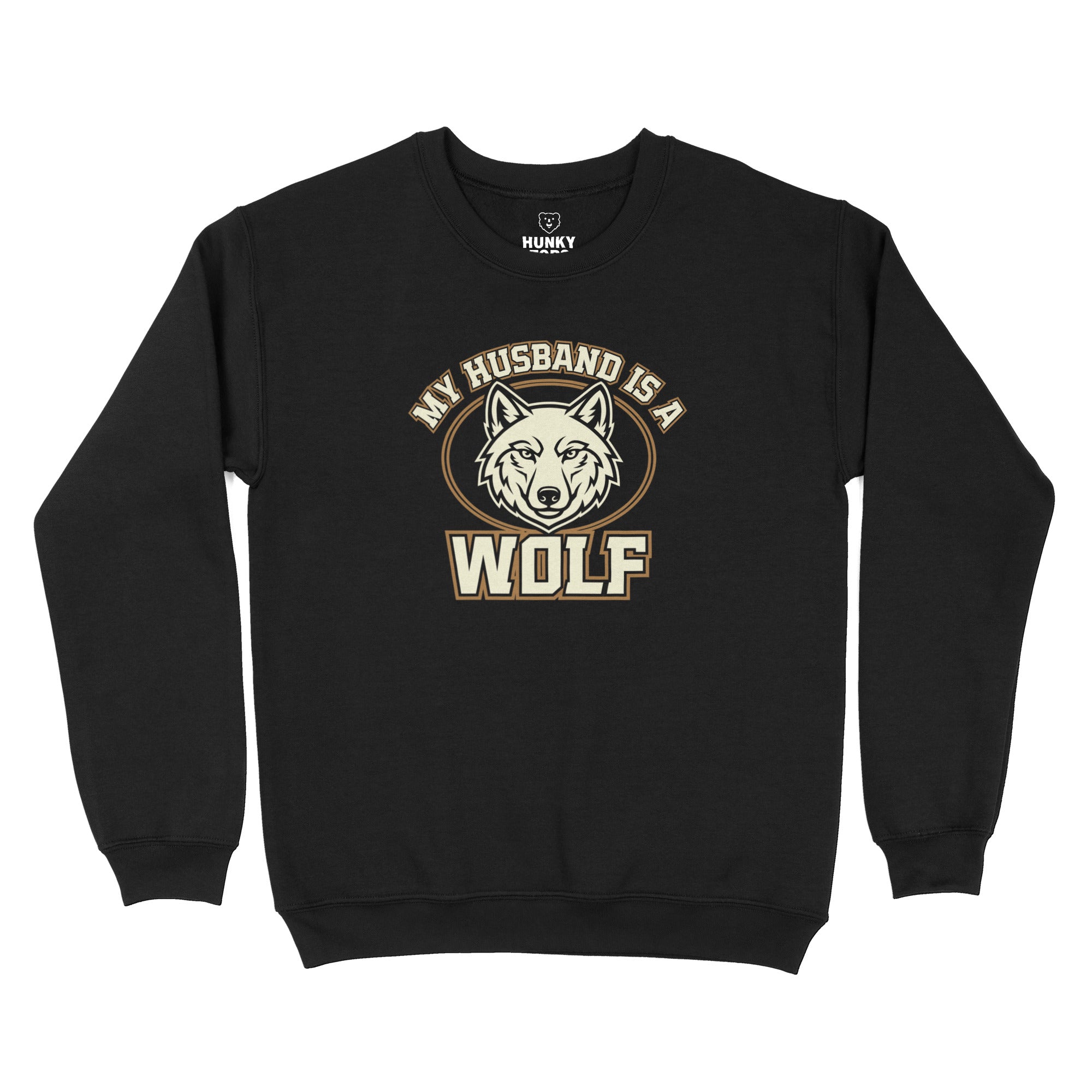 My Husband is a Wolf Sweatshirt - Hunky Tops #color_Black