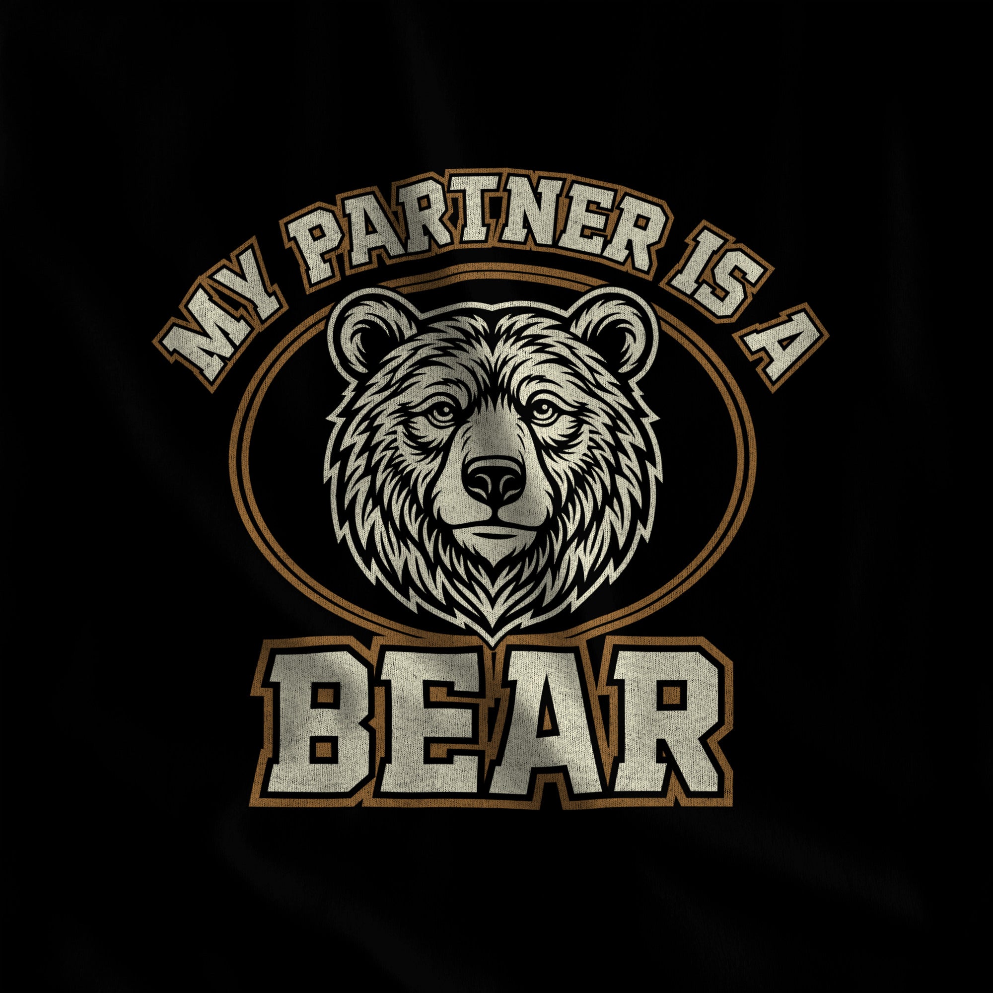 My Partner is a Bear T-Shirt - Hunky Tops #color_Black