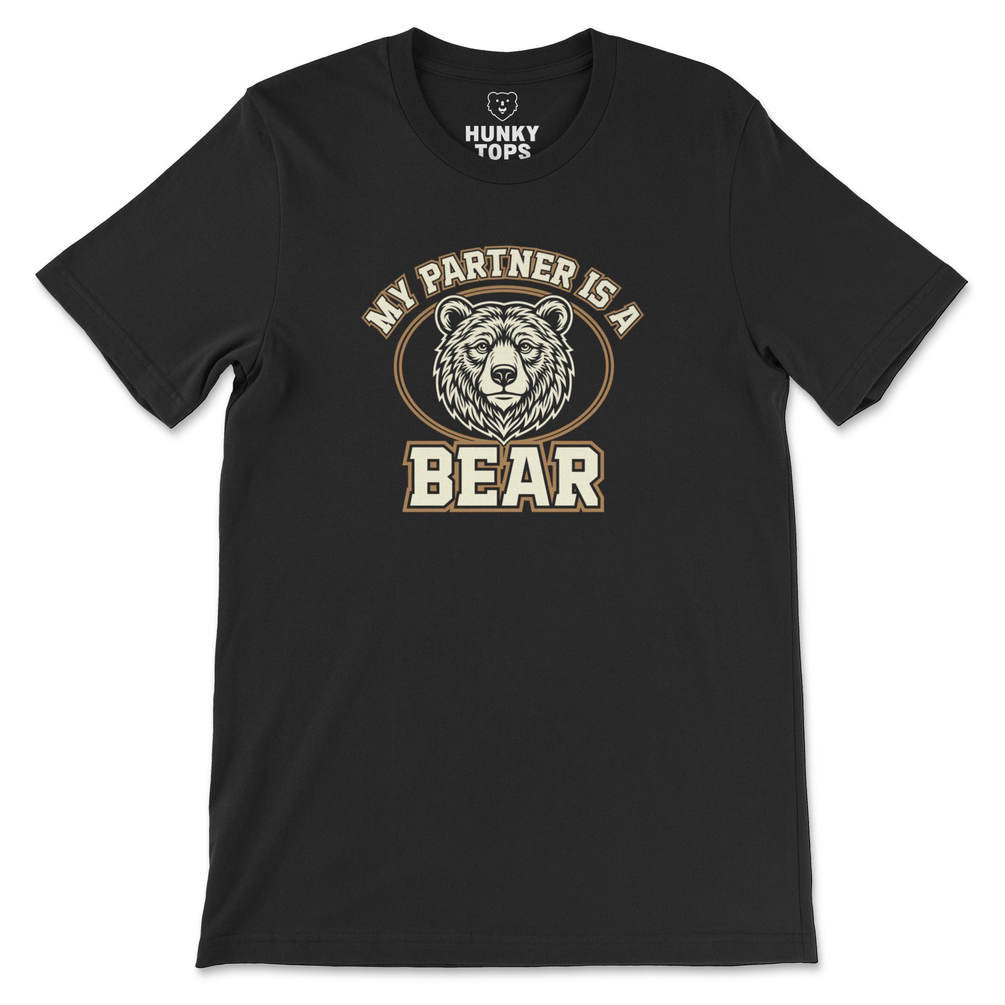 My Partner is a Bear T-Shirt - Hunky Tops #color_Black