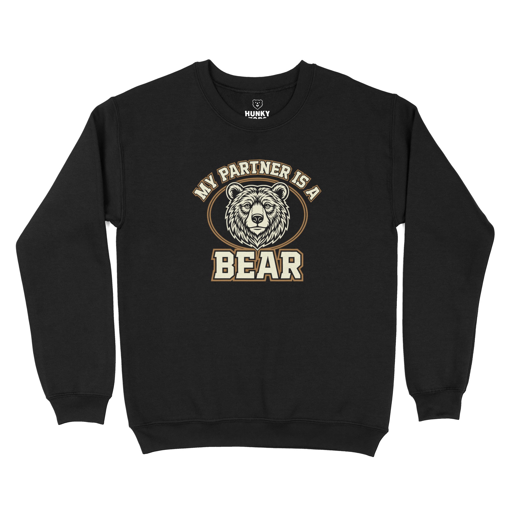 My Partner is a Bear Sweatshirt - Hunky Tops #color_Black