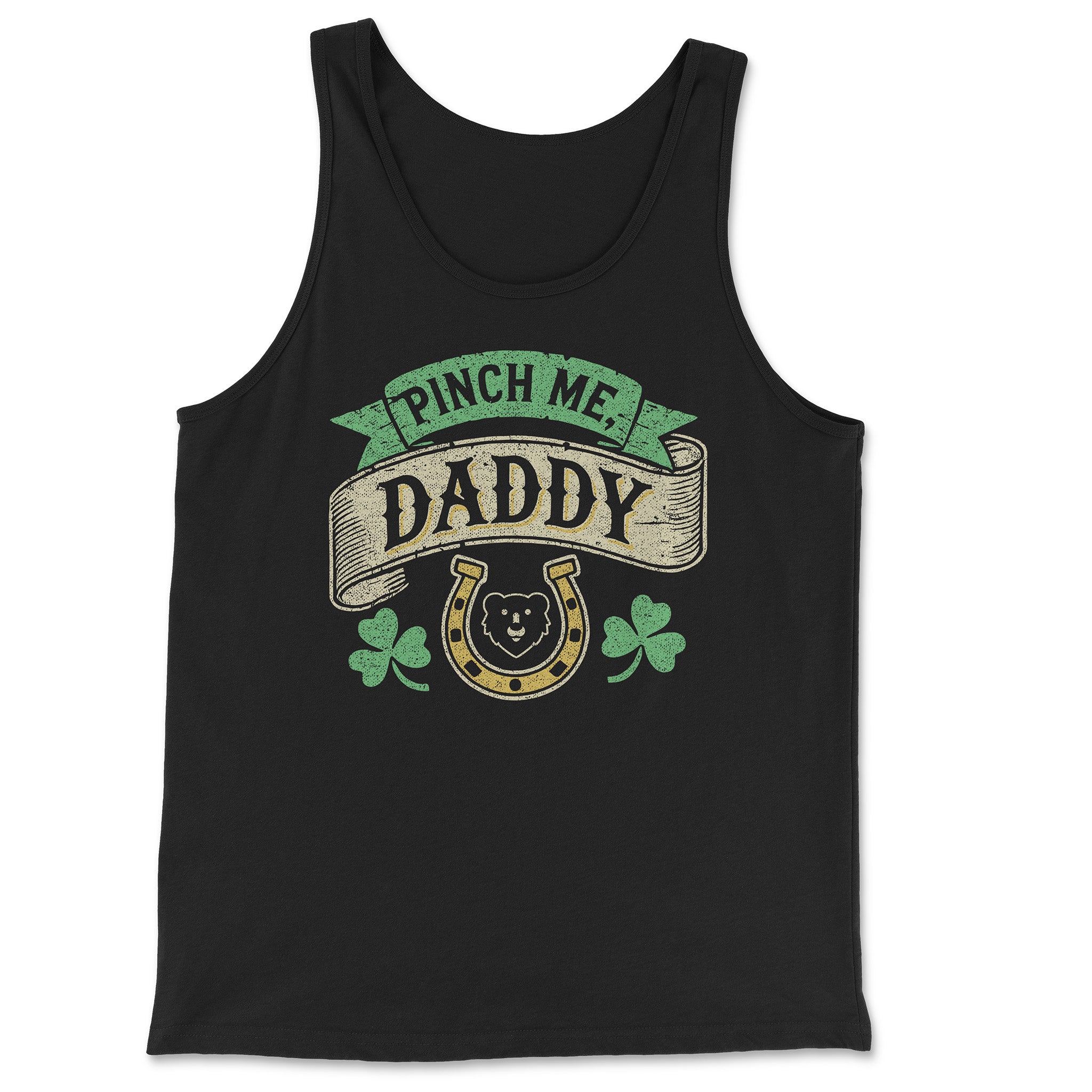 Pinch Me, Daddy – Gay St. Patrick’s Day Tank Top - Hunky Tops #color_Black