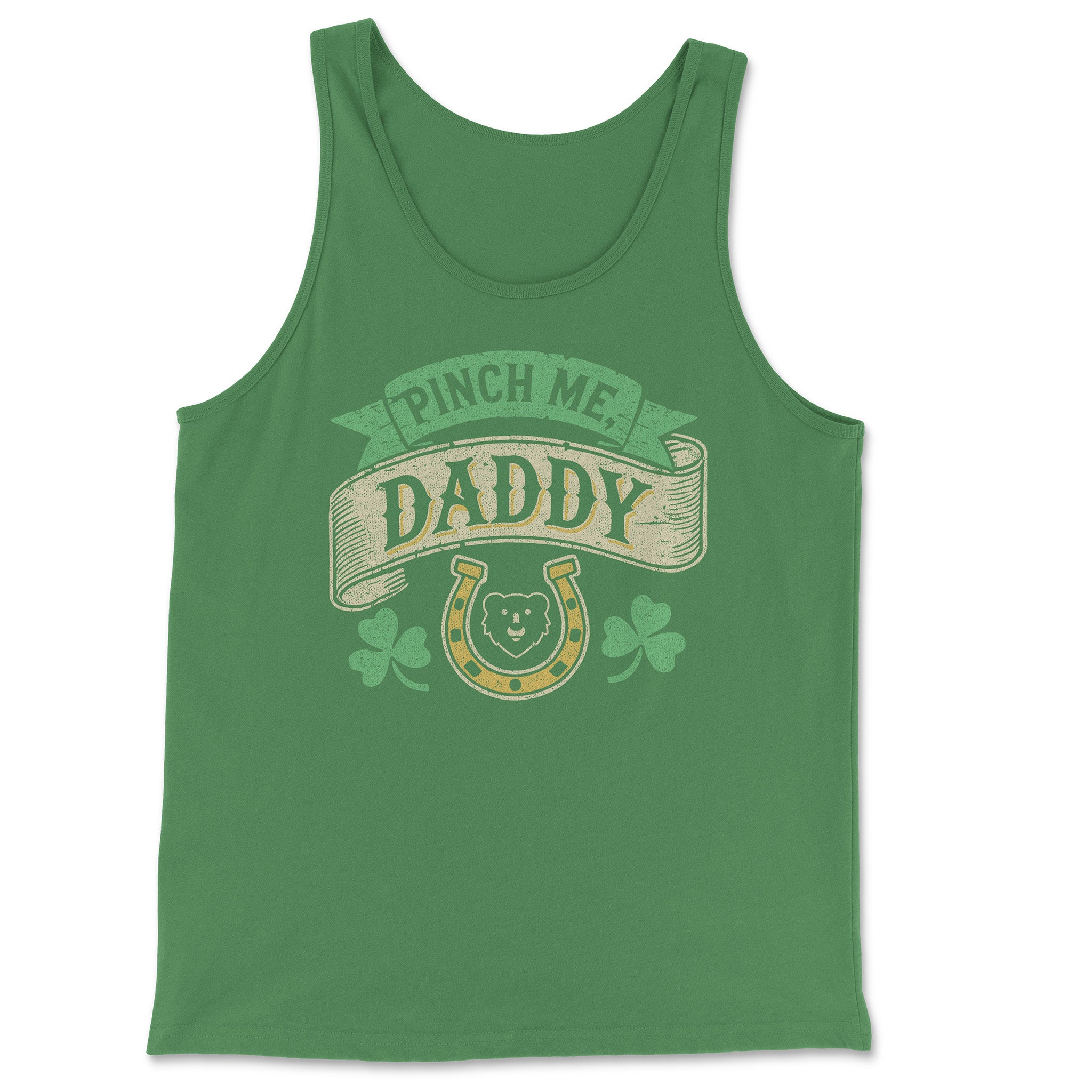 Pinch Me, Daddy – Gay St. Patrick’s Day Tank Top - Hunky Tops #color_Leaf