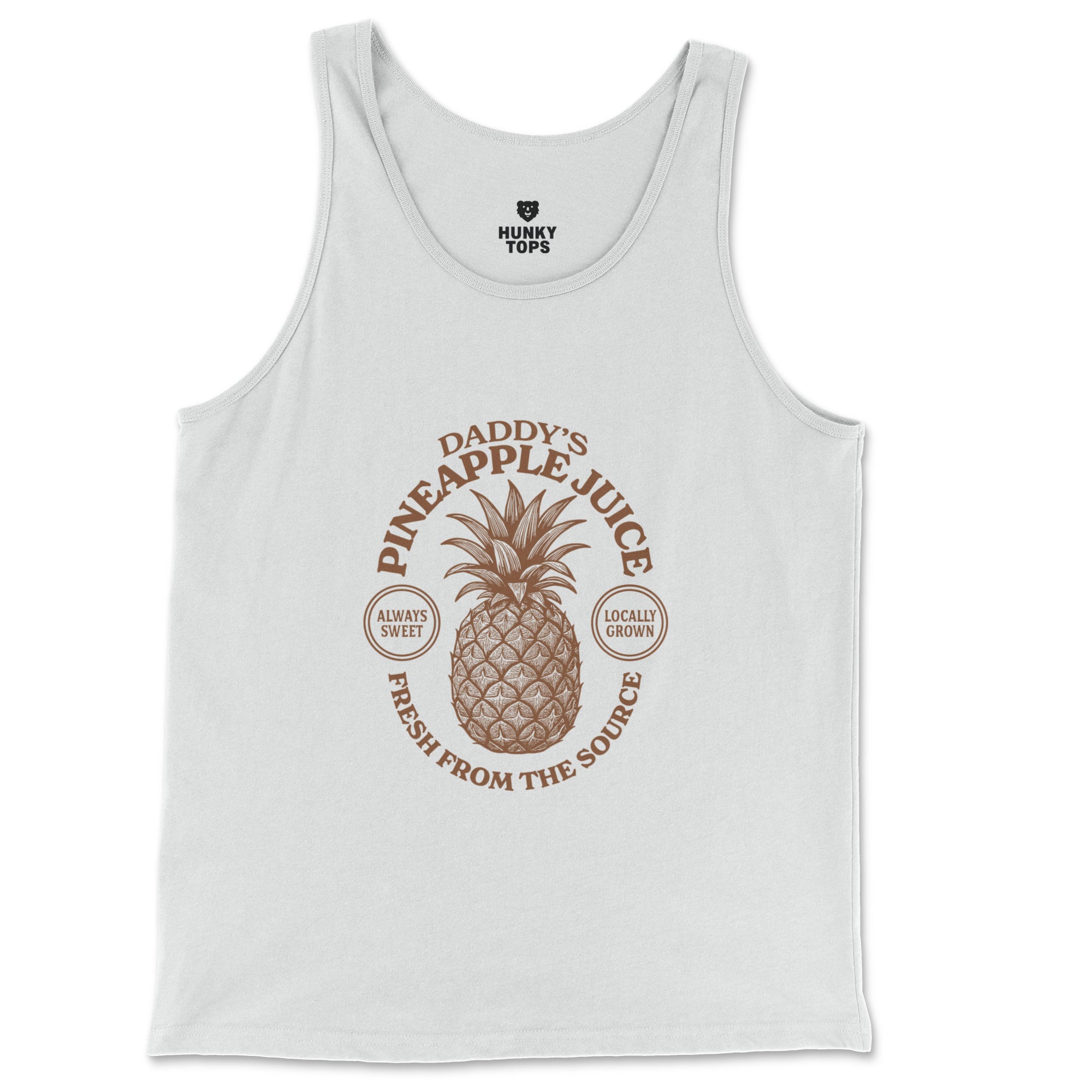 Daddy's Pineapple Juice Tank Top - Hunky Tops #color_White