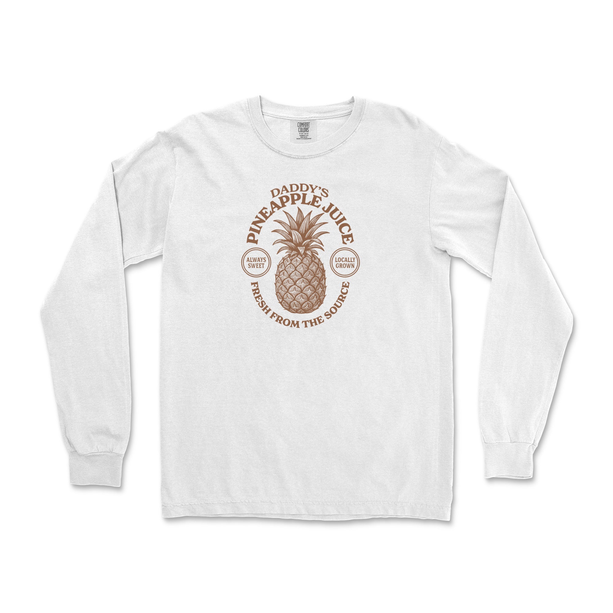 Daddy's Pineapple Juice Long-Sleeve T-Shirt - Hunky Tops #color_White