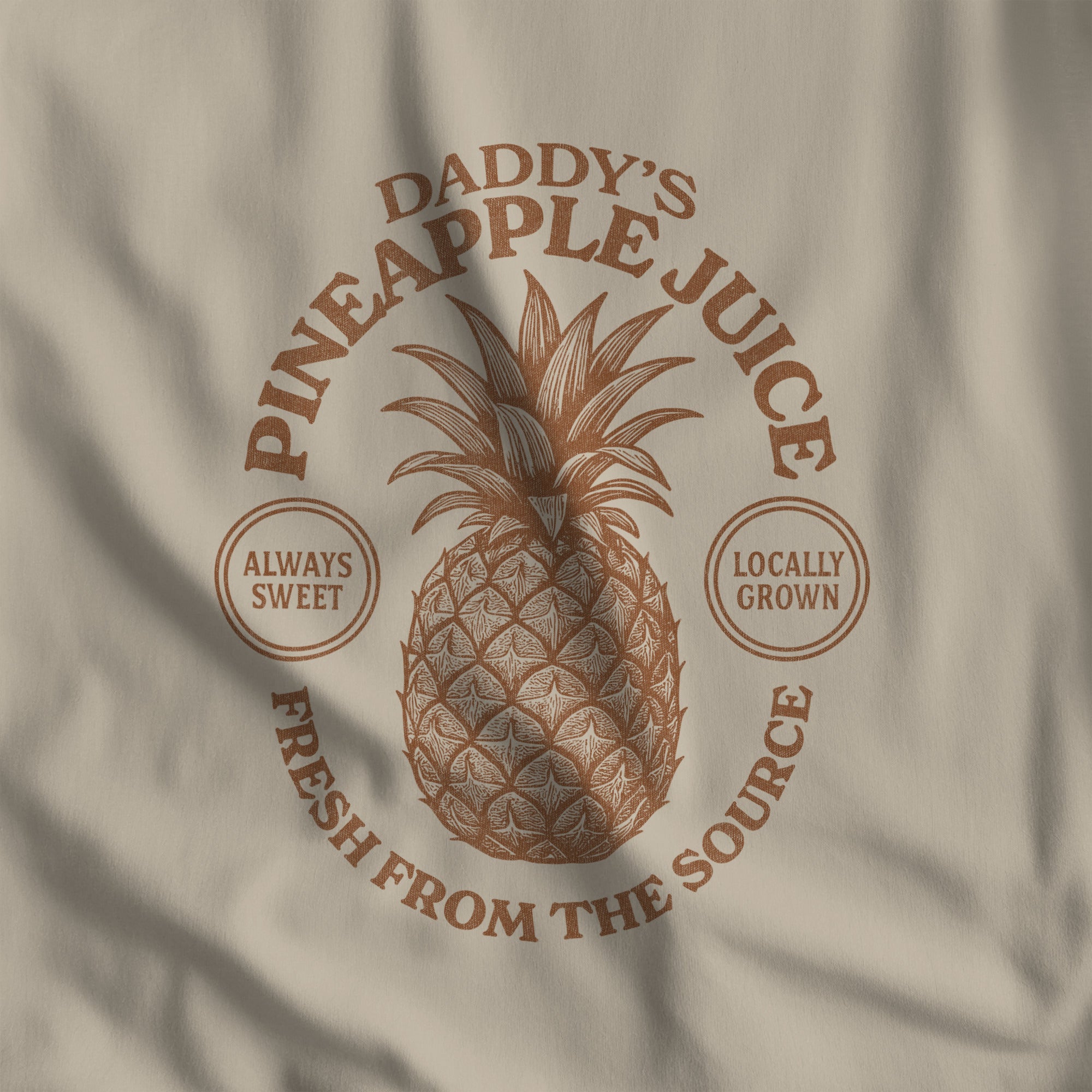 Daddy's Pineapple Juice Hoodie - Hunky Tops #color_Sand