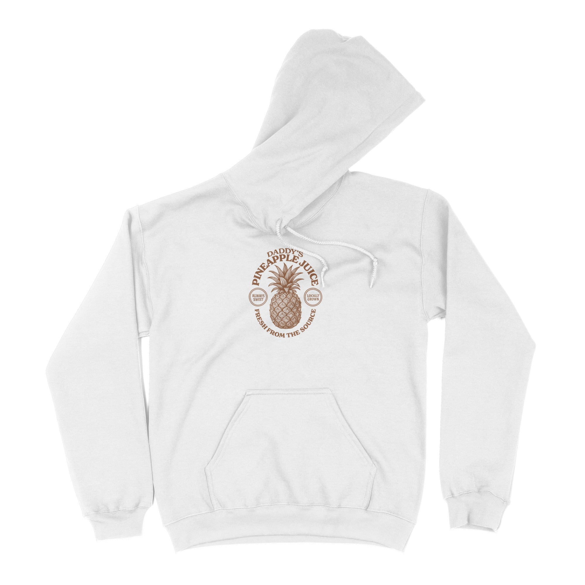 Daddy's Pineapple Juice Hoodie - Hunky Tops #color_White
