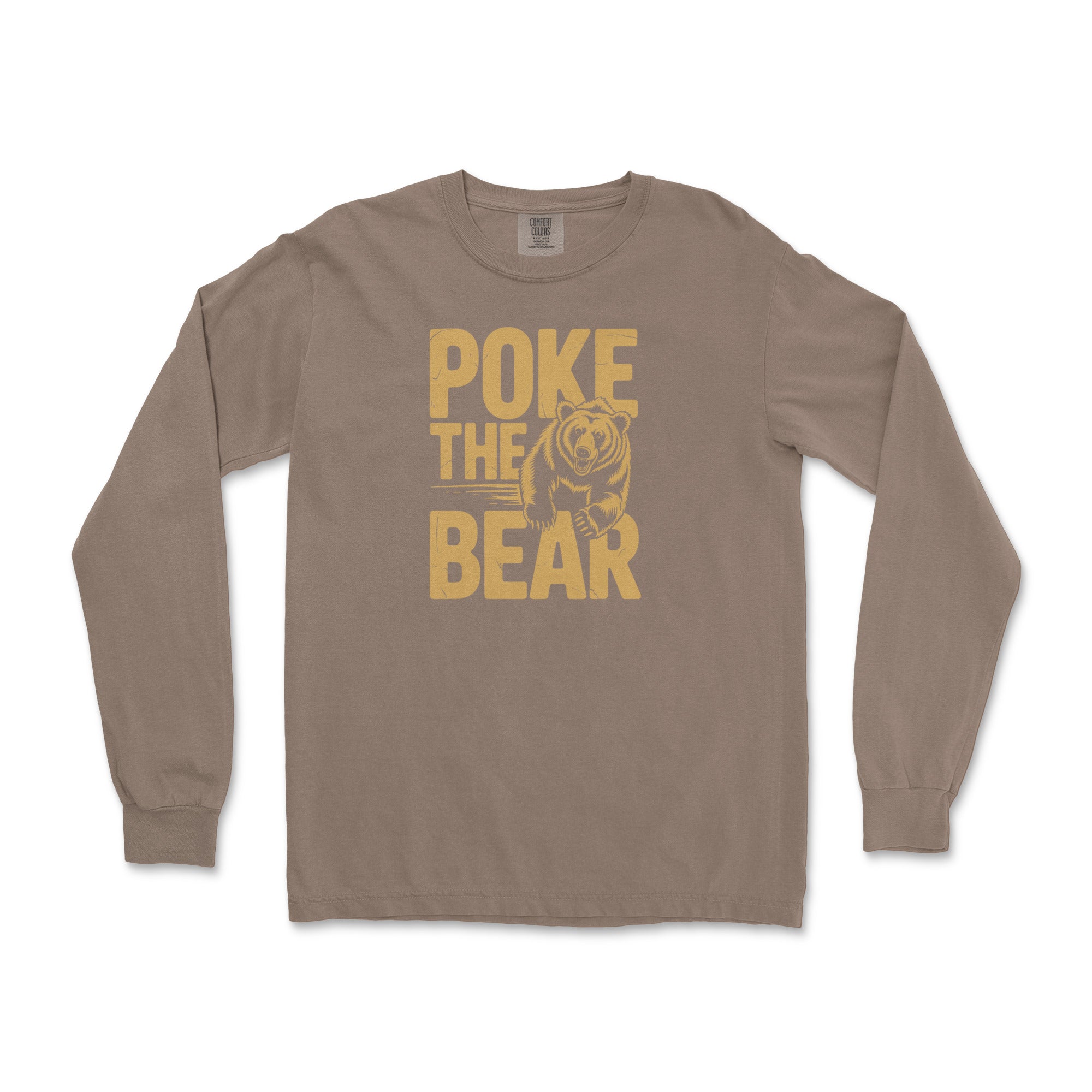 Poke the Bear Long-Sleeve T-Shirt - Hunky Tops #color_Espresso