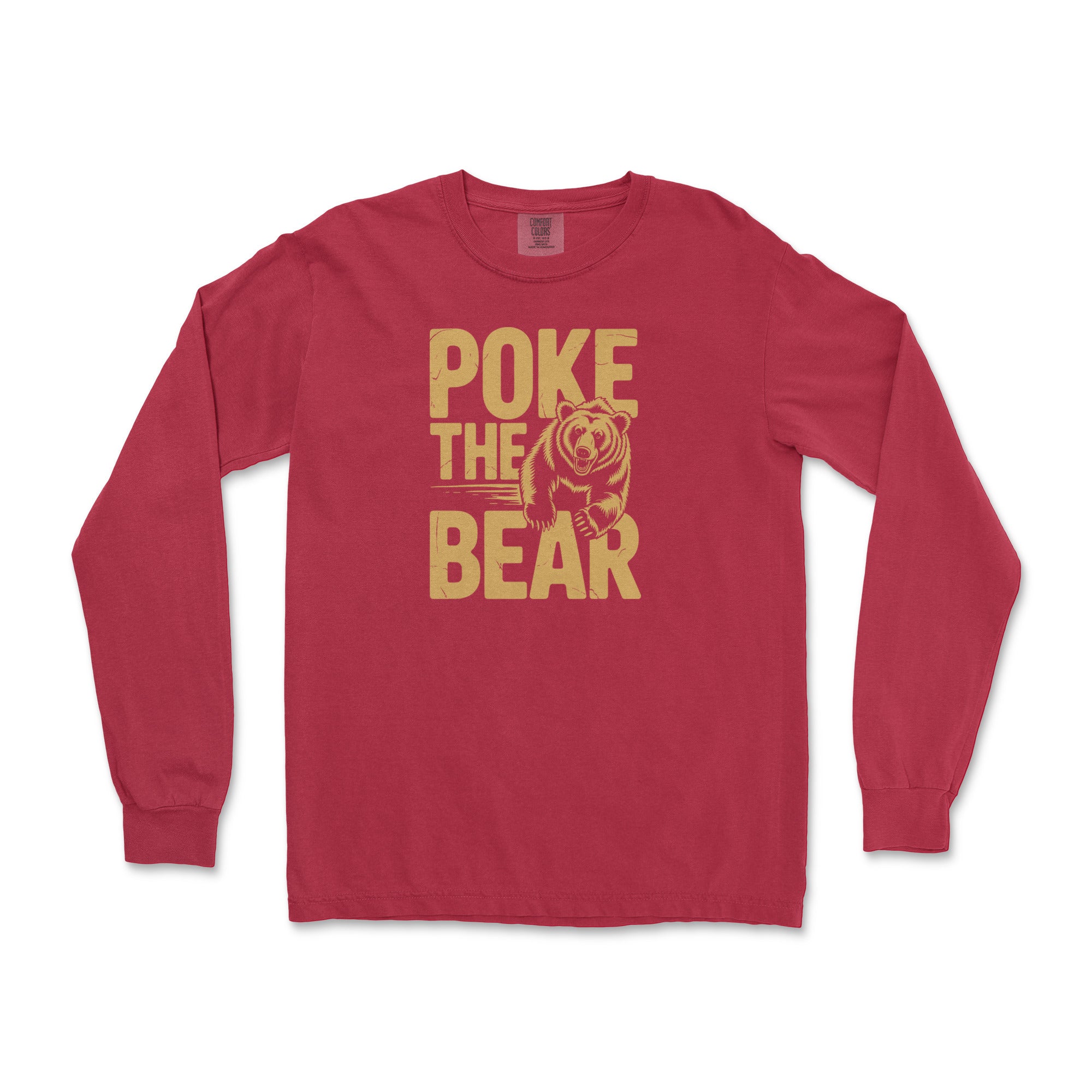 Poke the Bear Long-Sleeve T-Shirt - Hunky Tops #color_Red