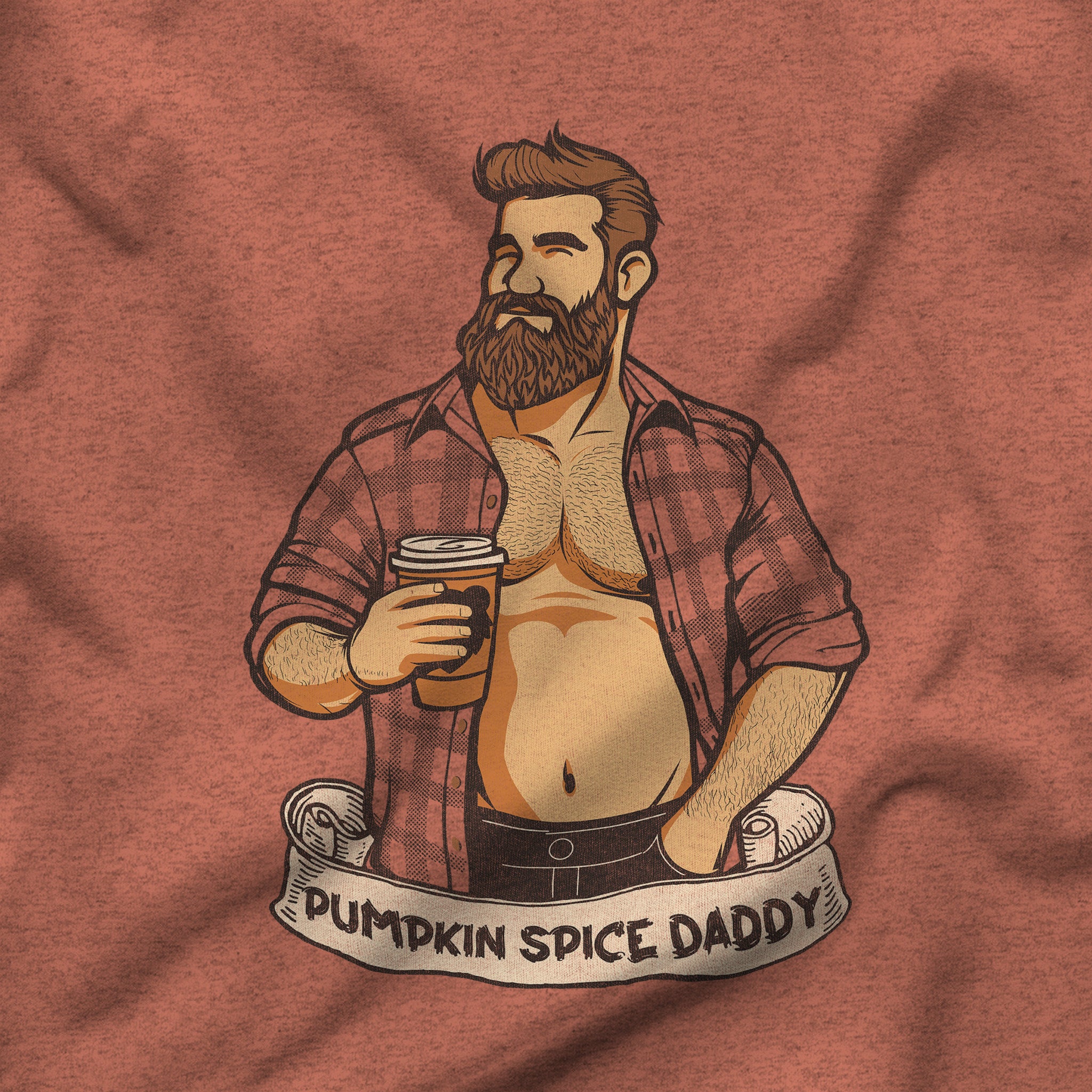 PUMPKIN SPICE DADDY T-Shirt - Hunky Tops #color_Heather Clay