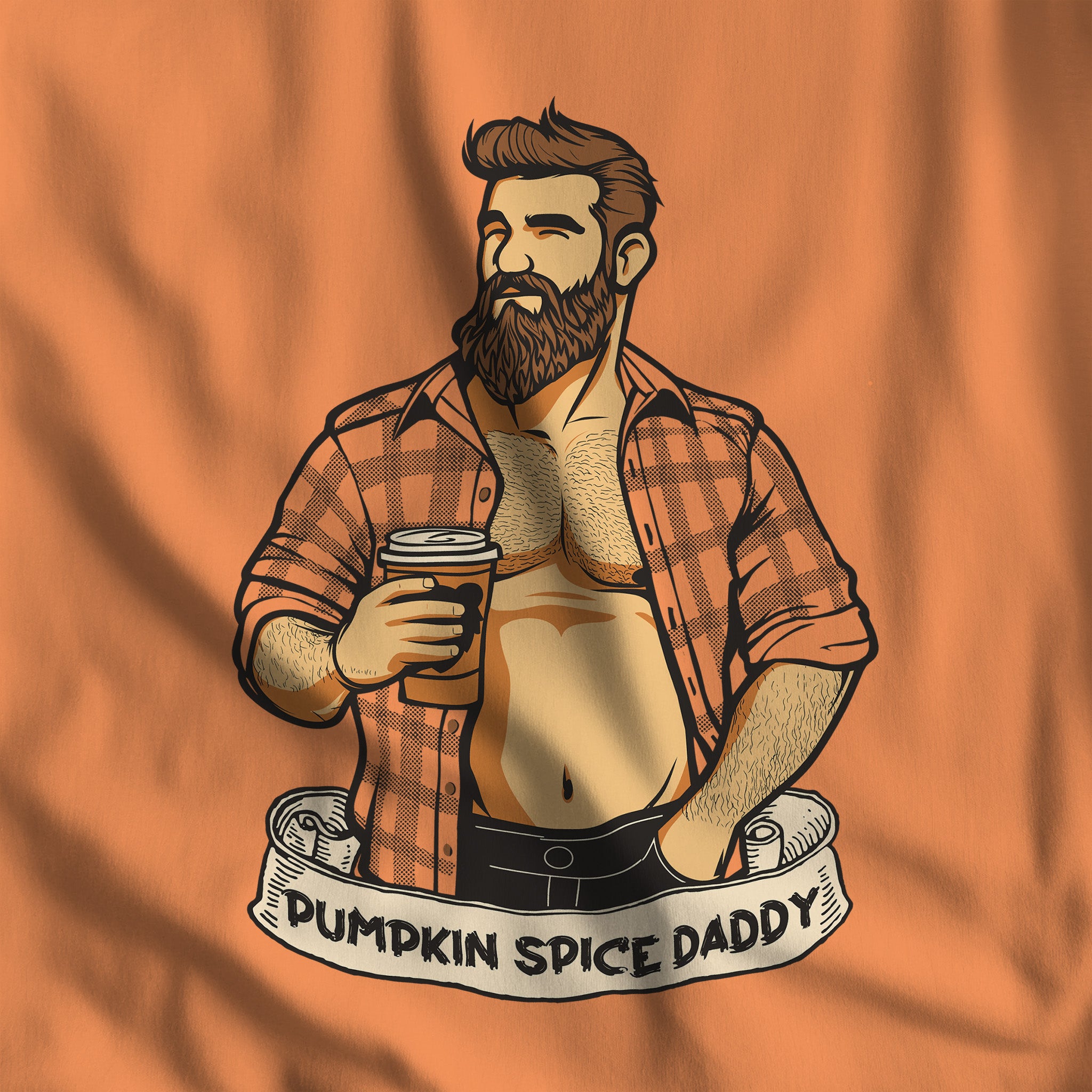 PUMPKIN SPICE DADDY Long-Sleeve T-Shirt - Hunky Tops #color_Melon