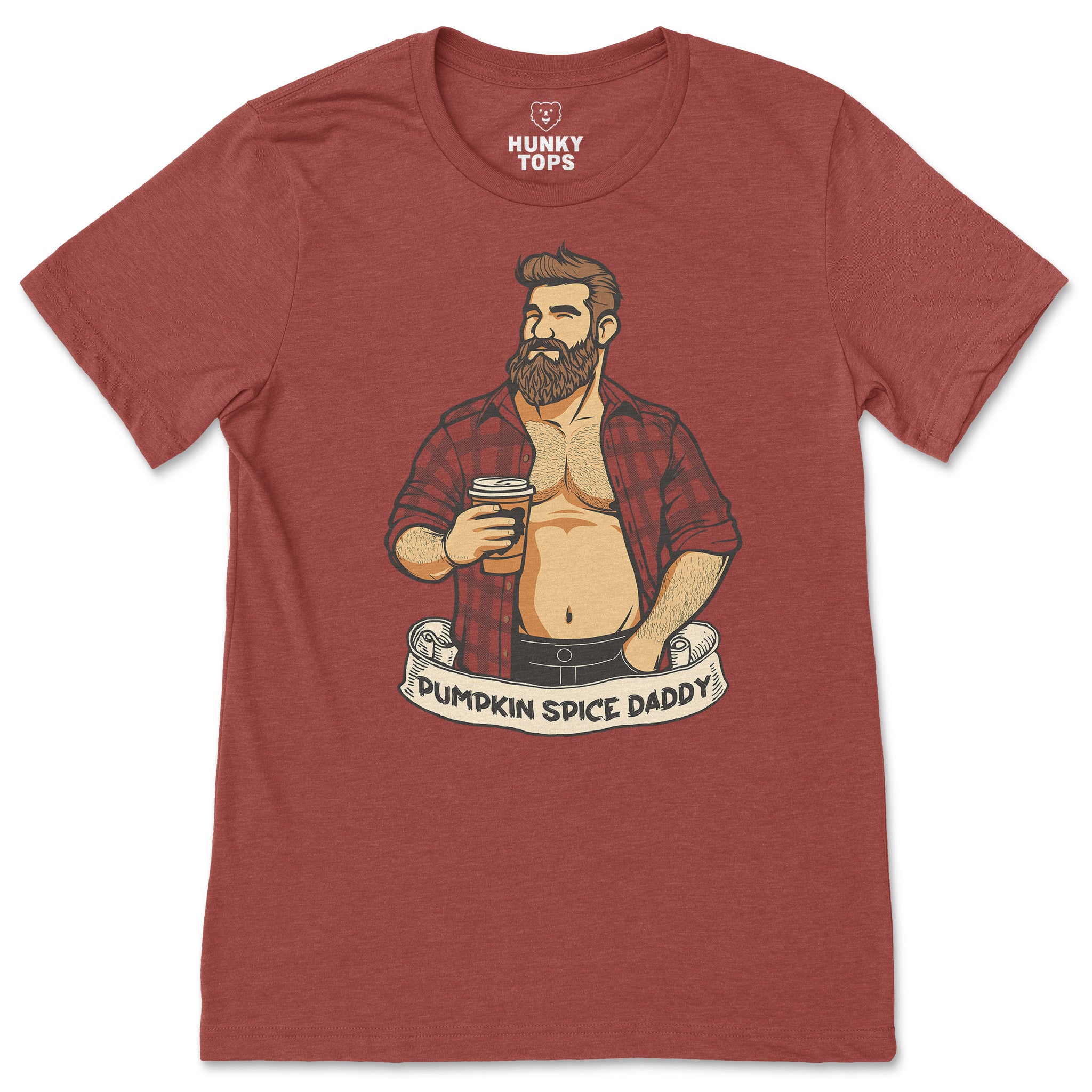 PUMPKIN SPICE DADDY T-Shirt - Hunky Tops #color_Heather Clay