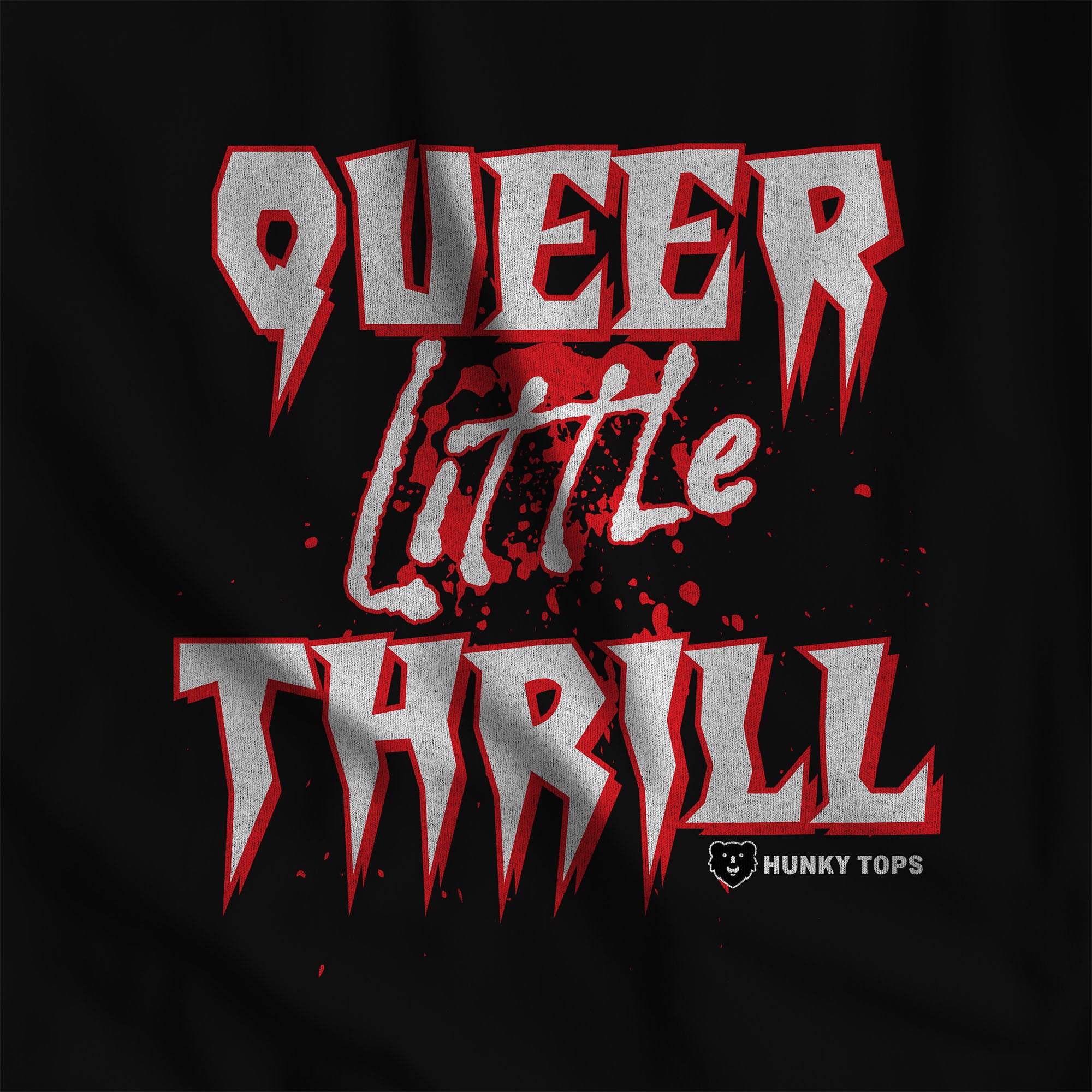 Queer Little Thrill Gay Halloween Sweatshirt - Hunky Tops #color_Black