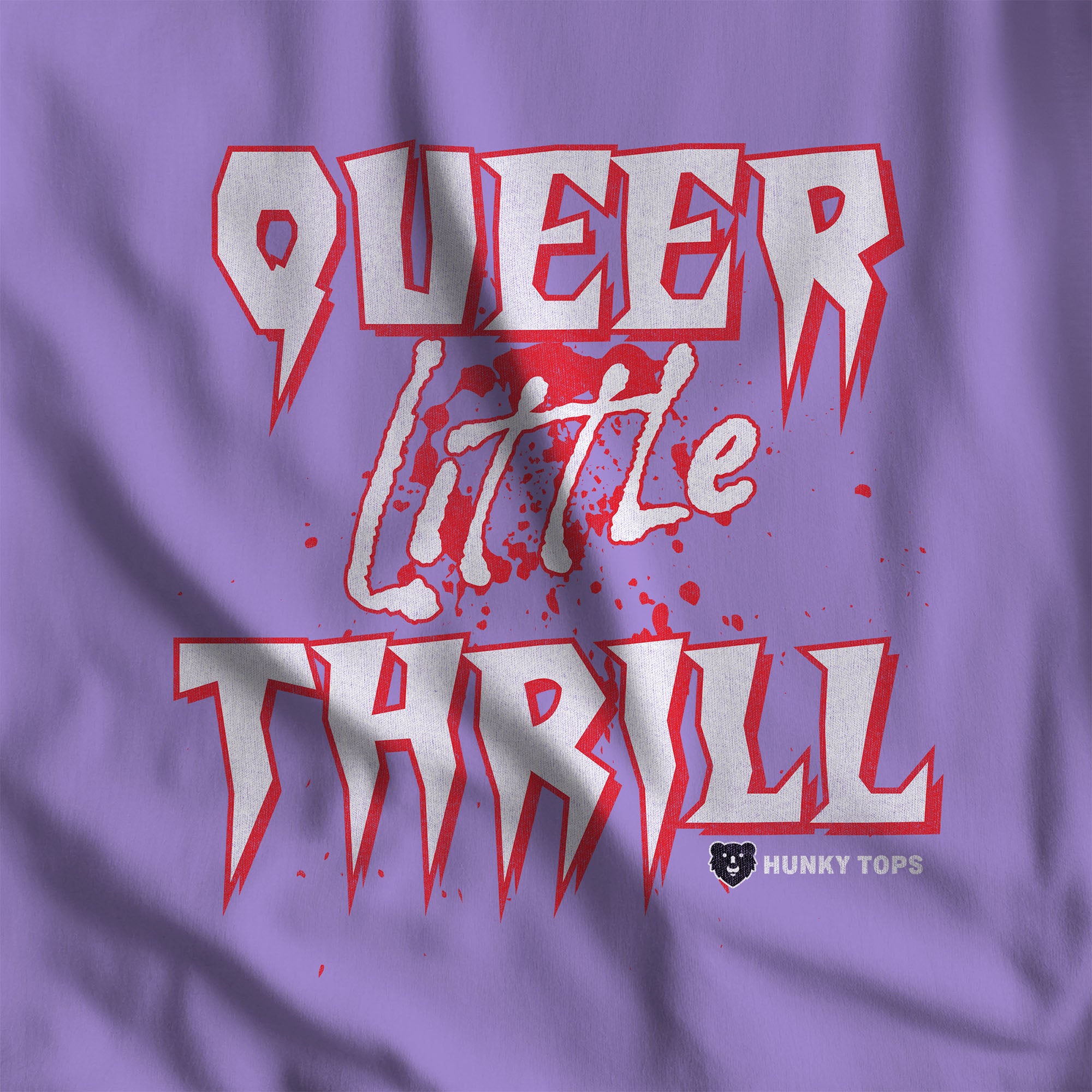 Queer Little Thrill Gay Halloween Long-Sleeve T-Shirt - Hunky Tops #color_Violet