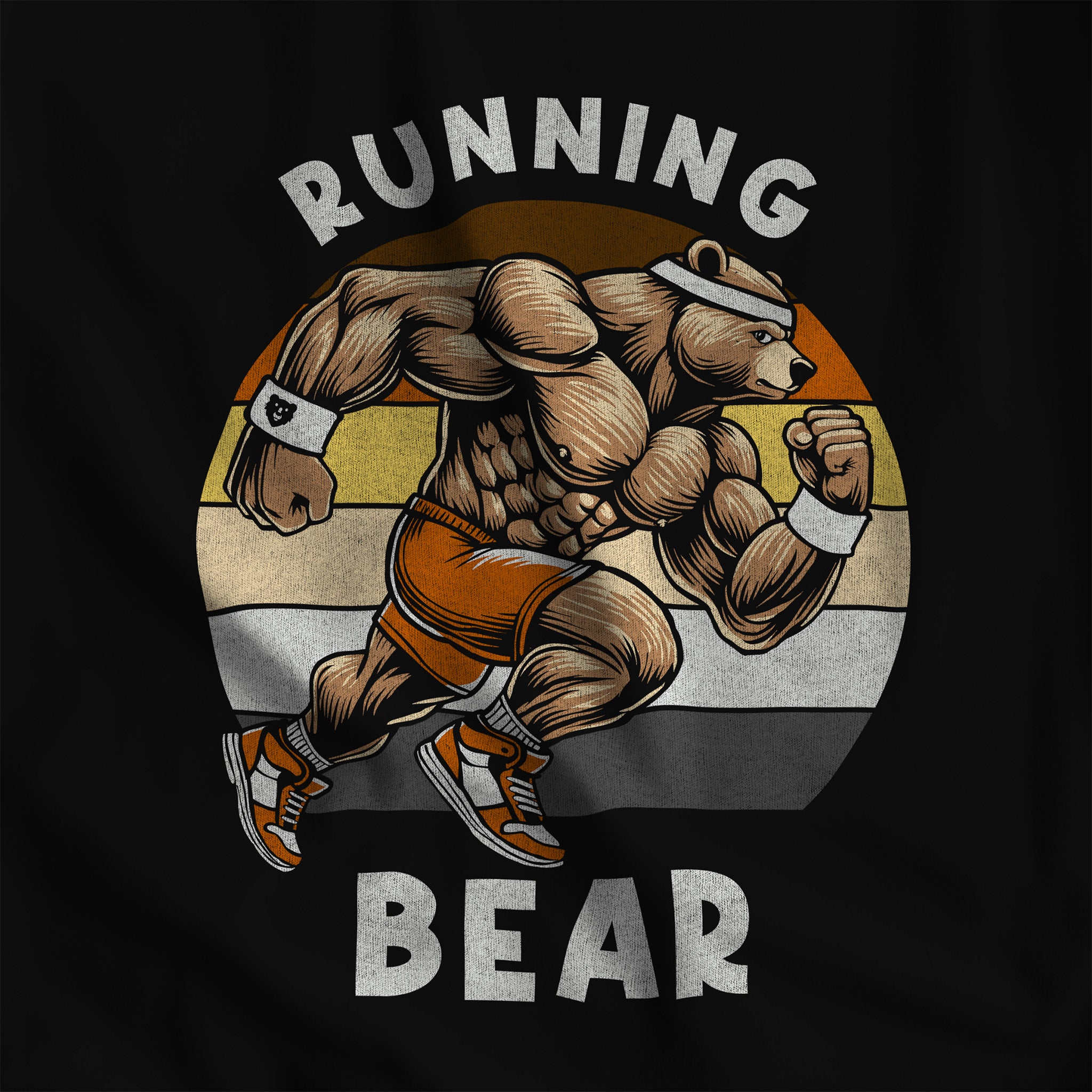 Running Bear T-Shirt - Hunky Tops #color_Black