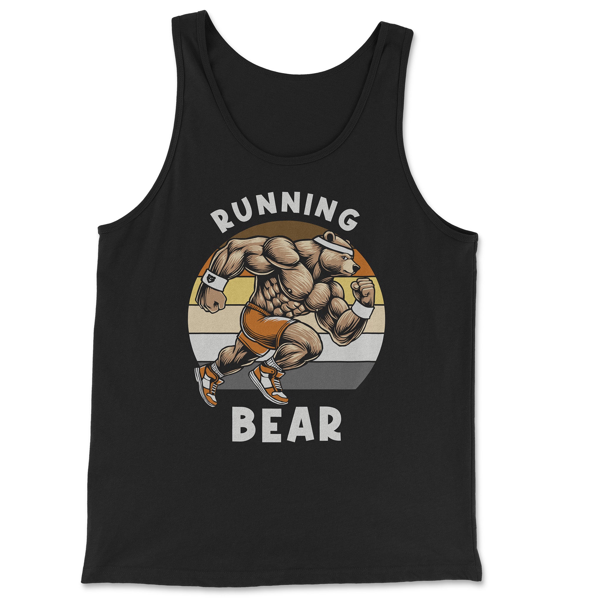 Running Bear Tank Top - Hunky Tops #color_Black