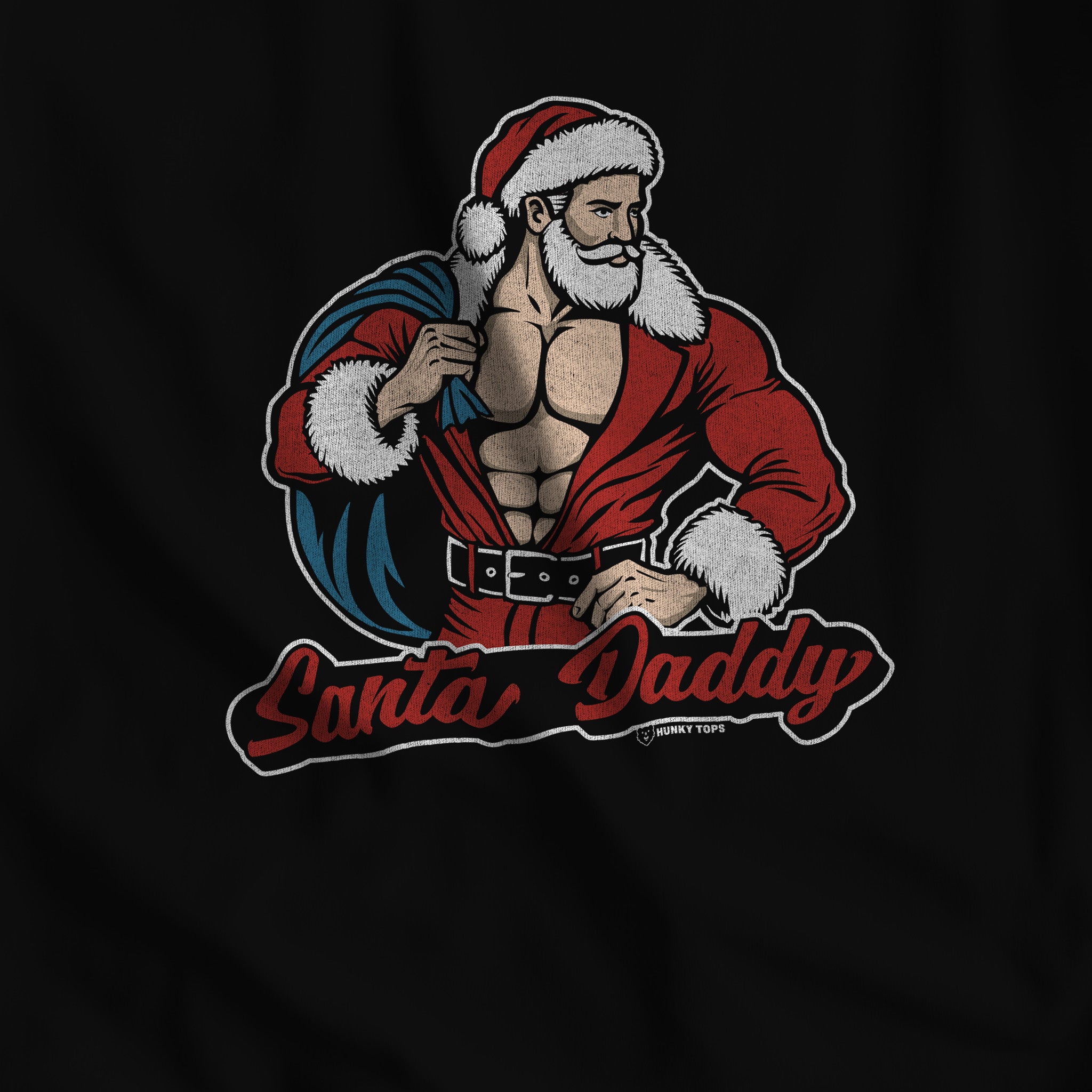 SANTA DADDY HOLIDAY T-SHIRT - Hunky Tops #color_Black