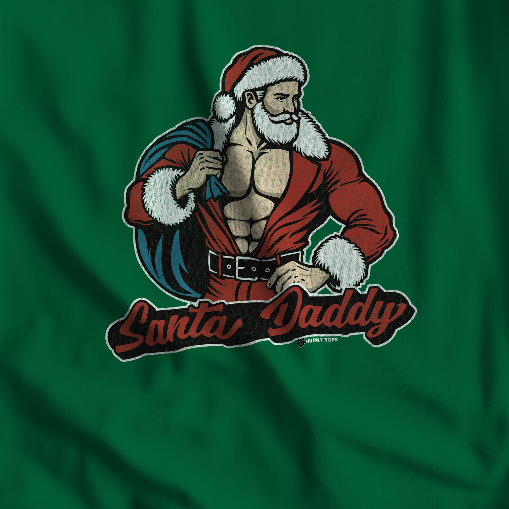 SANTA DADDY HOLIDAY T-SHIRT - Hunky Tops #color_Kelly