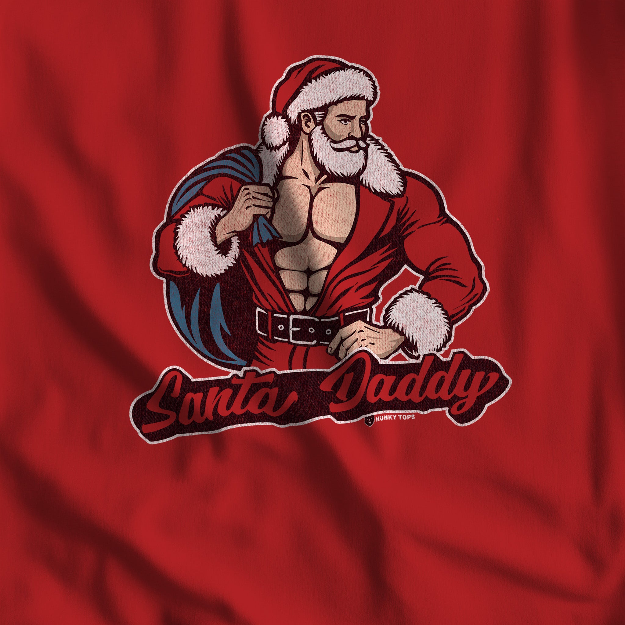 SANTA DADDY HOLIDAY T-SHIRT - Hunky Tops #color_Red