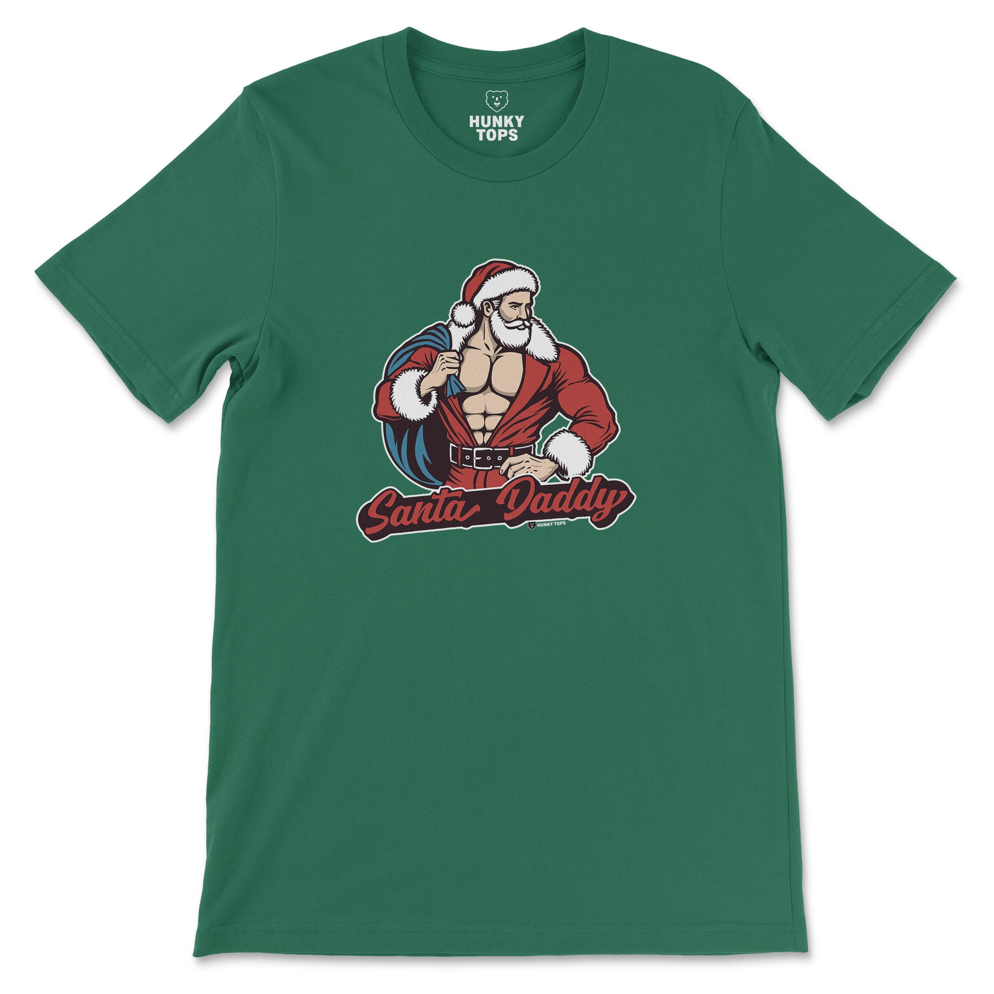 SANTA DADDY HOLIDAY T-SHIRT - Hunky Tops #color_Kelly