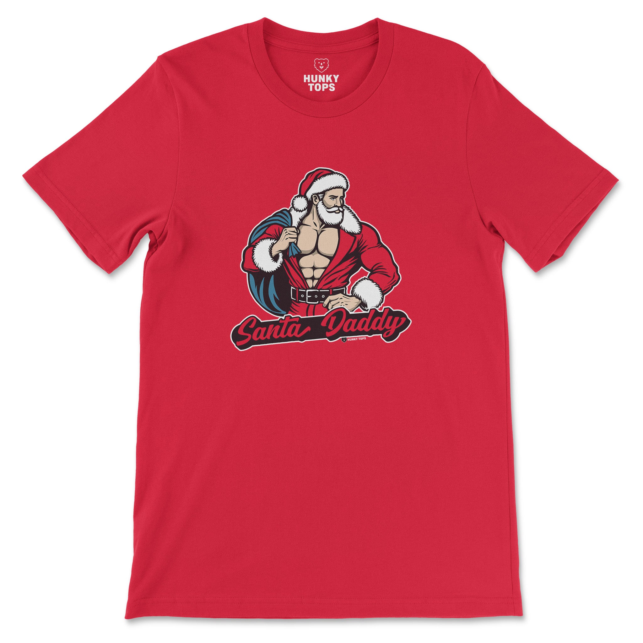 SANTA DADDY HOLIDAY T-SHIRT - Hunky Tops #color_Red