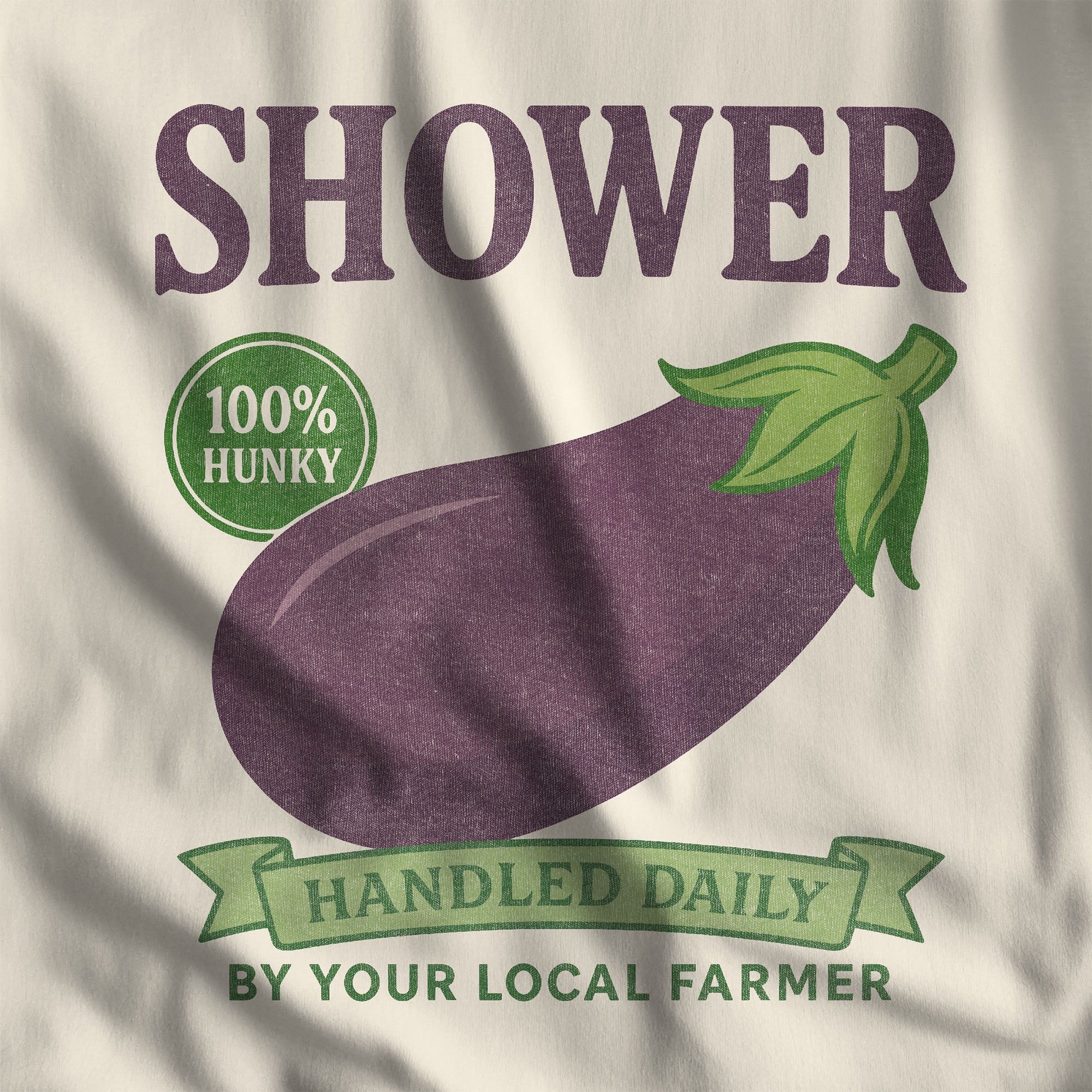 Shower Vintage Eggplant Long-Sleeve T-Shirt - Hunky Tops #color_Ivory