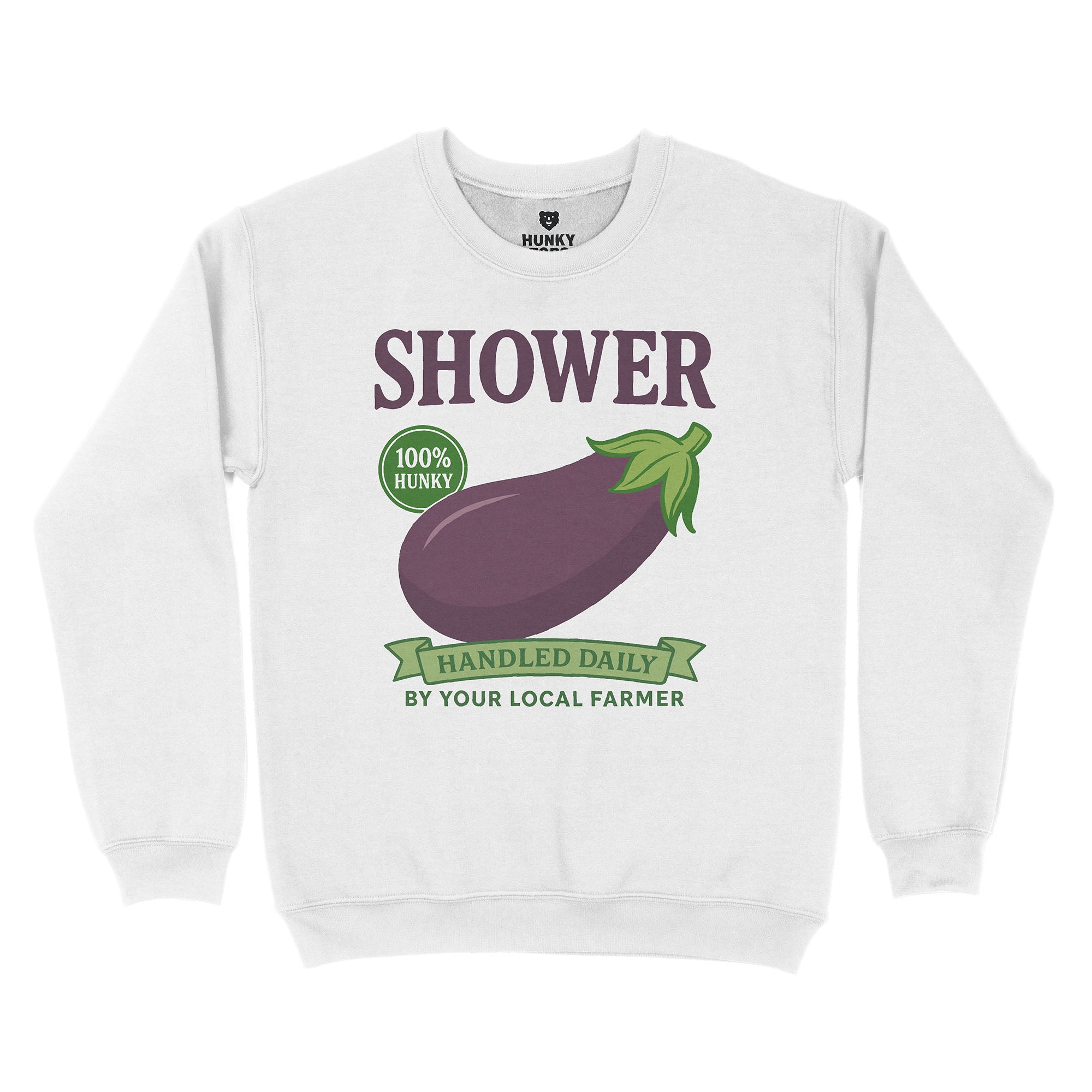Shower Vintage Eggplant Sweatshirt - Hunky Tops #color_White