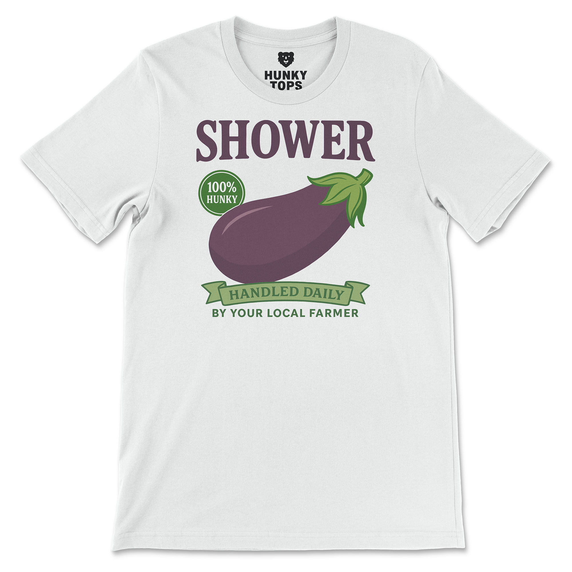 Shower Vintage Eggplant T-Shirt - Hunky Tops #color_White