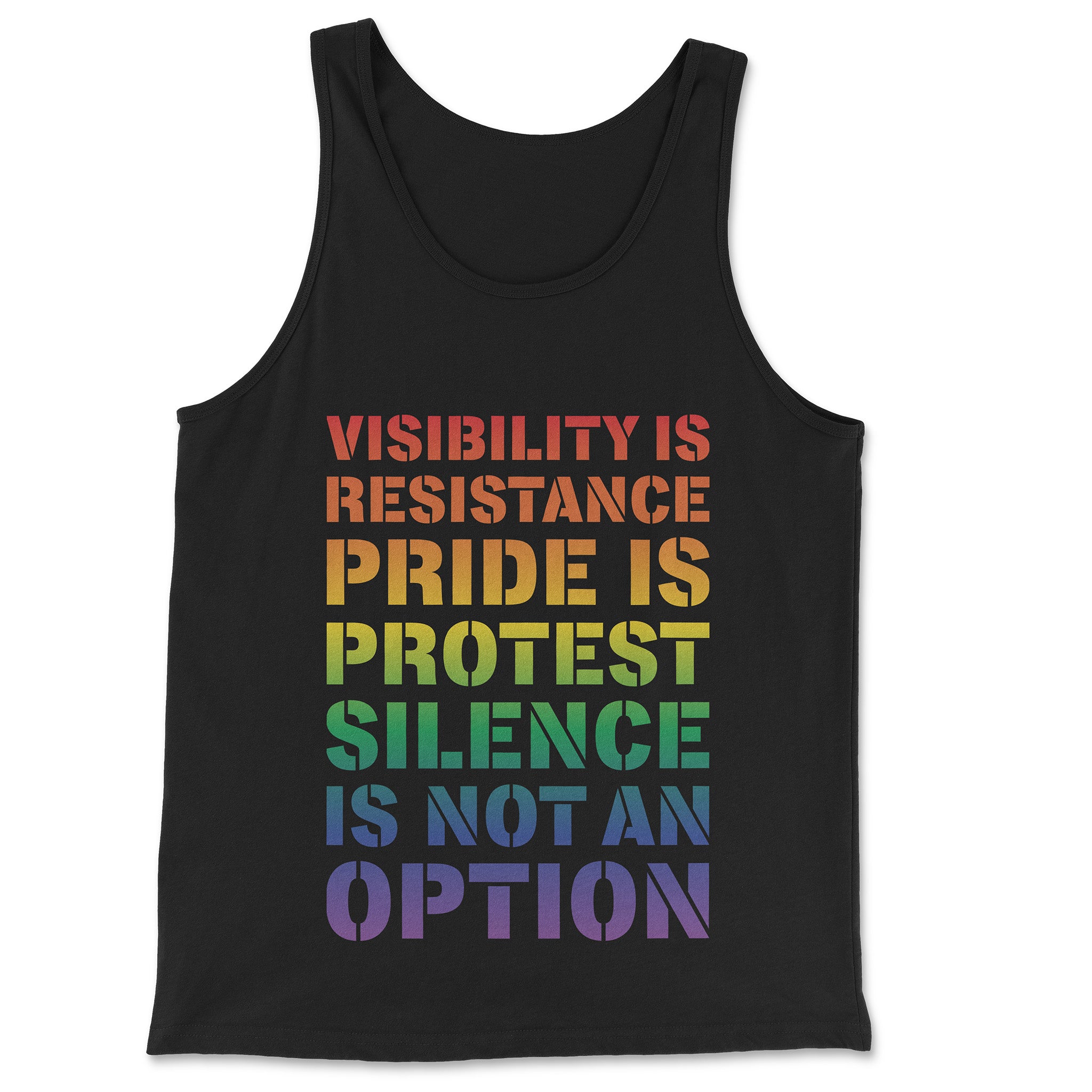 Silence Is Not an Option Tank Top - Hunky Tops #color_Black