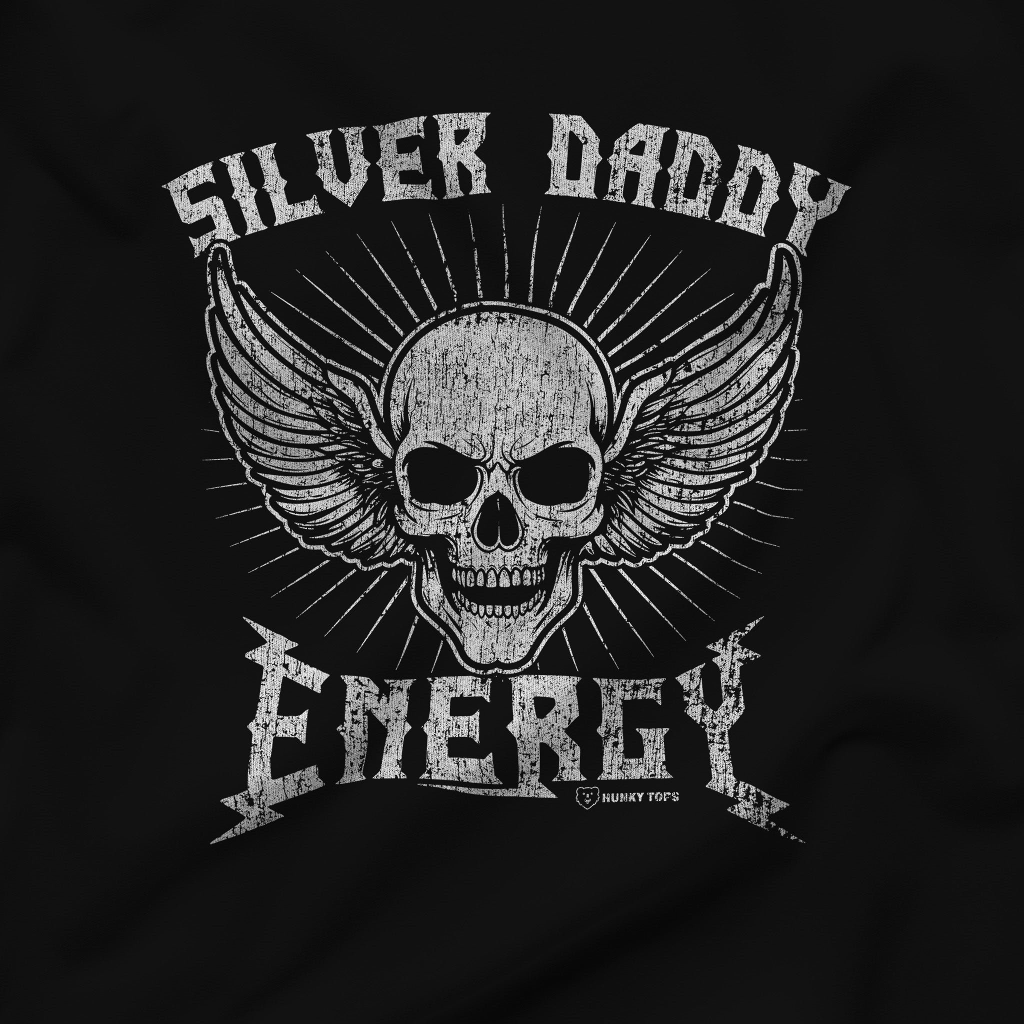 SILVER DADDY ENTERGY T-SHIRT - Hunky Tops #color_Black